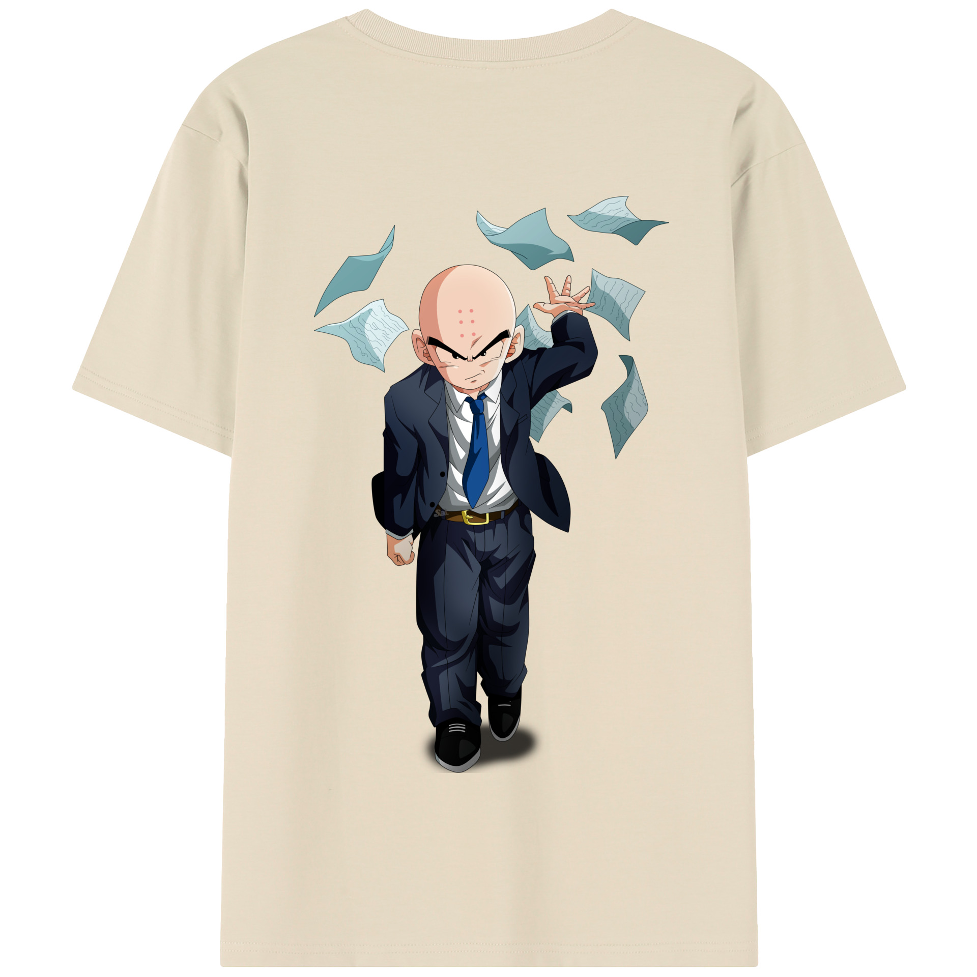 （画像用） ドラゴンボール クリリン DRAGON BALL krillin 綿100％半袖Tシャツ（背面プリント）