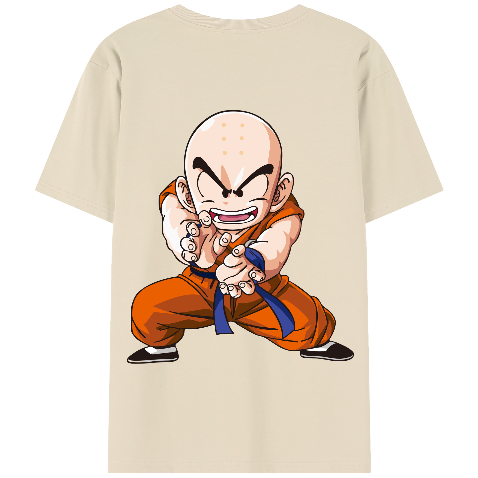 （画像用） ドラゴンボール クリリン DRAGON BALL krillin 綿100％半袖Tシャツ（背面プリント）
