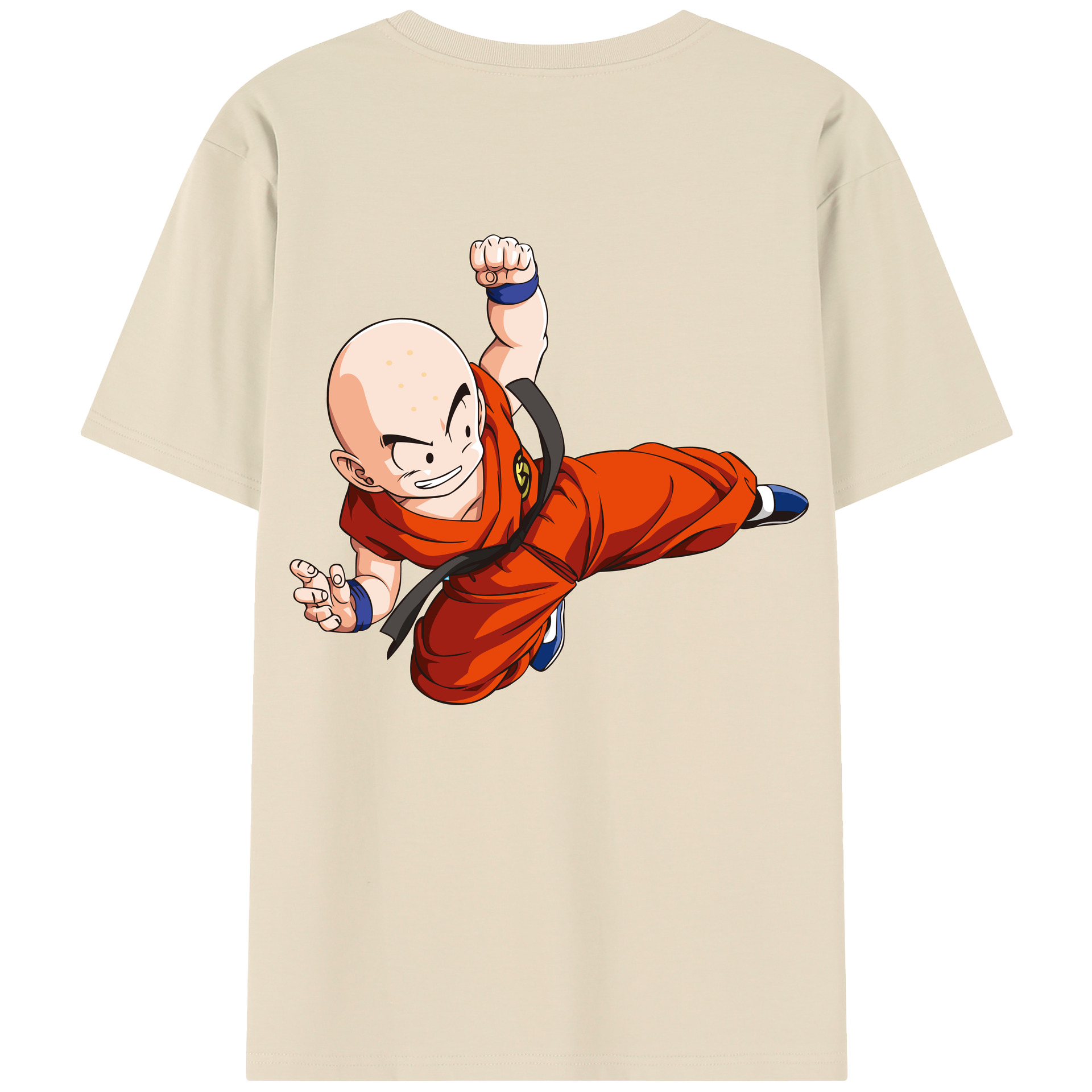 （画像用） ドラゴンボール クリリン DRAGON BALL krillin 綿100％半袖Tシャツ（背面プリント）
