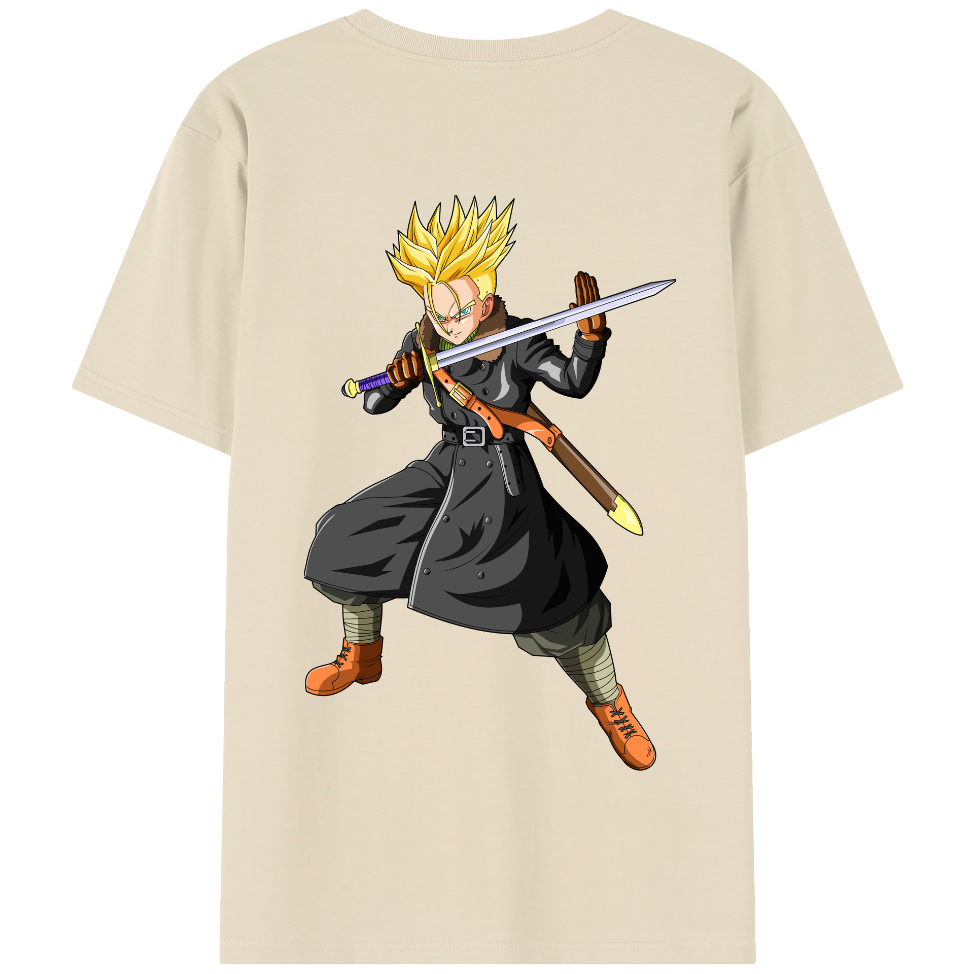 （画像用） ドラゴンボール トランクス（Torankusu）DRAGON BALL Trunks 綿100％半袖Tシャツ（背面プリント）