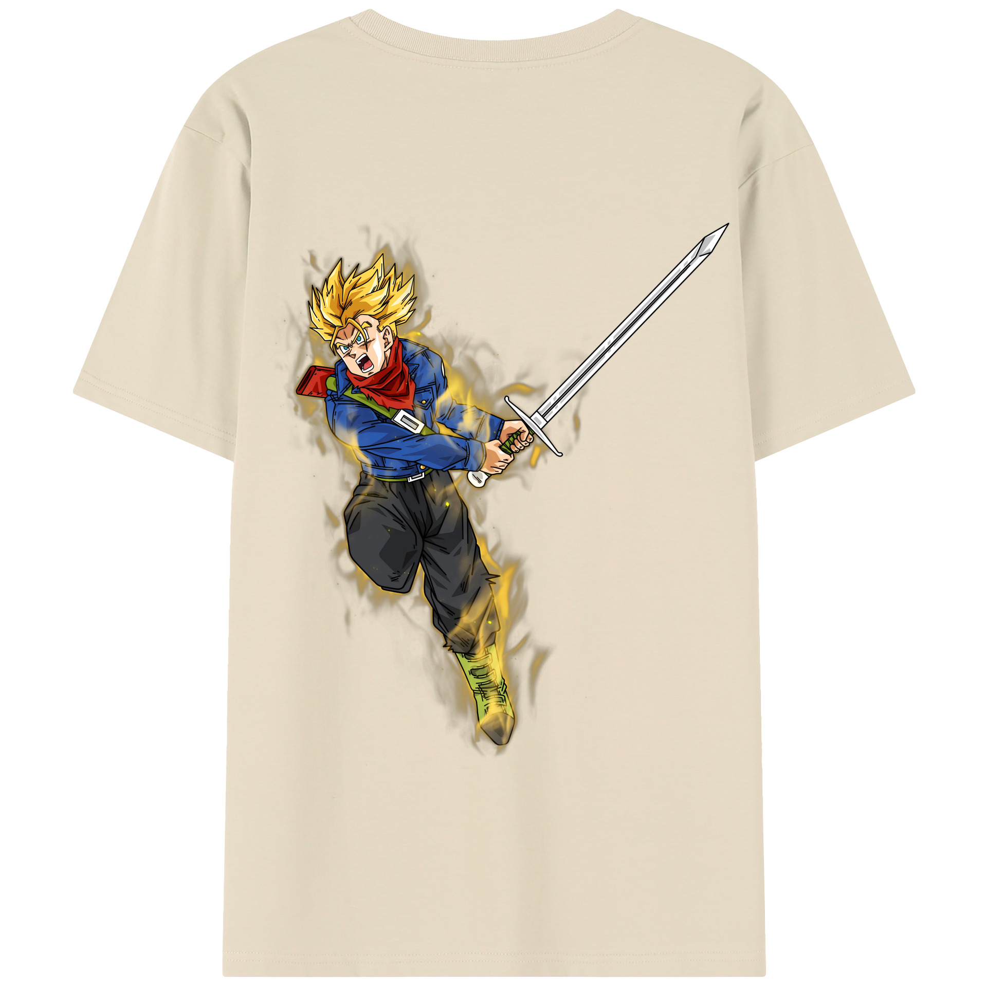 （画像用） ドラゴンボール トランクス（Torankusu）DRAGON BALL Trunks 綿100％半袖Tシャツ（背面プリント）