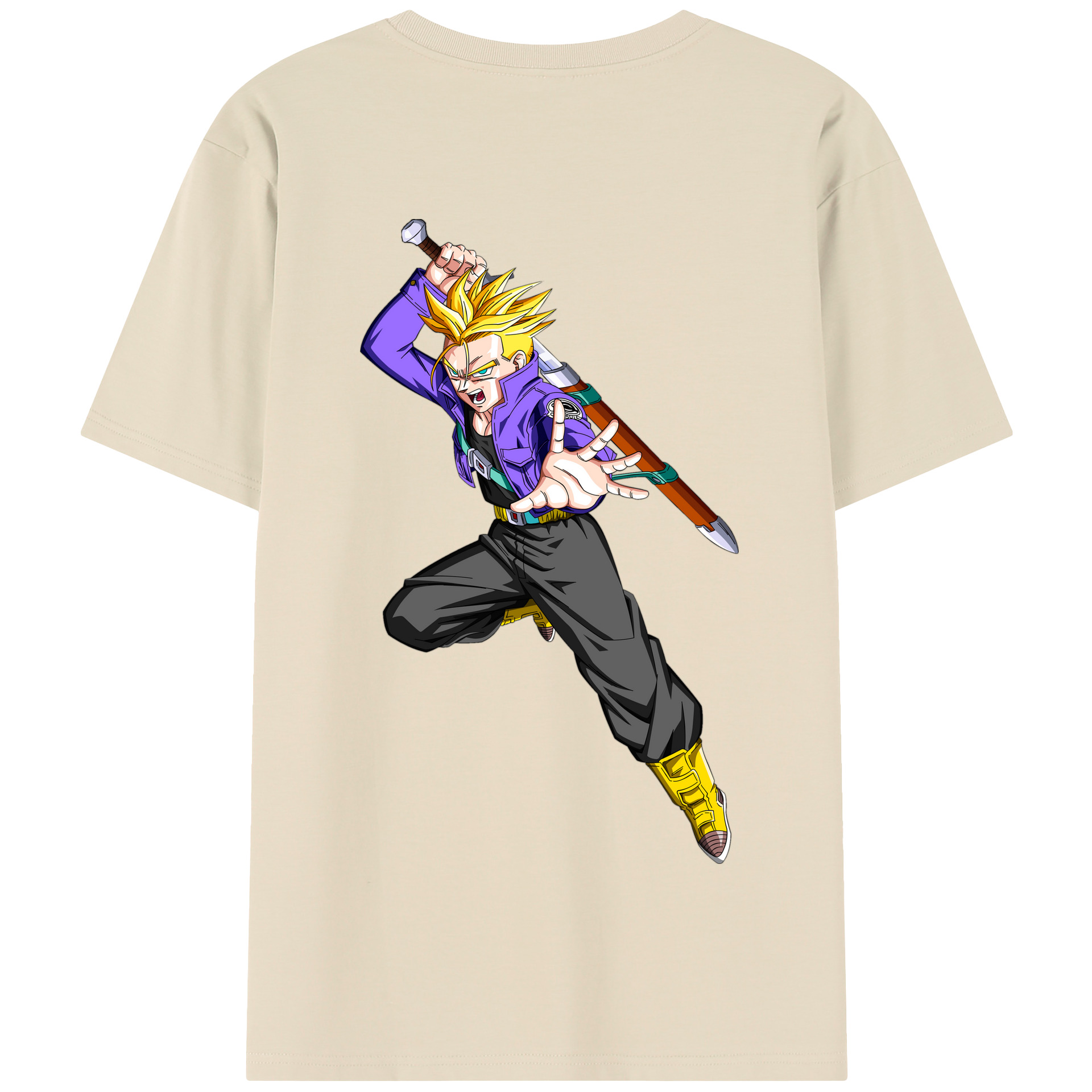 （画像用） ドラゴンボール トランクス（Torankusu）DRAGON BALL Trunks 綿100％半袖Tシャツ（背面プリント）