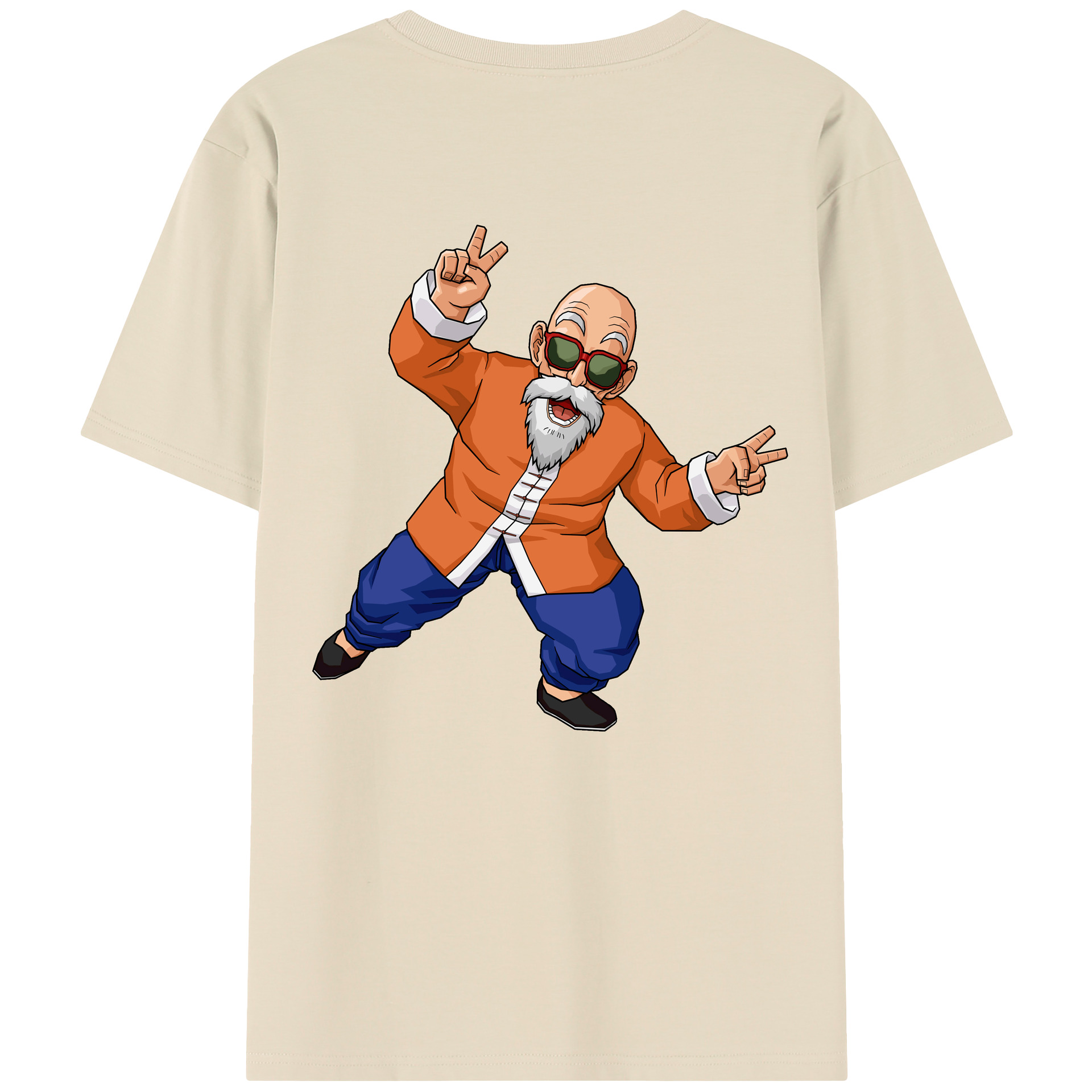 （画像用） ドラゴンボール 亀仙人（かめせんにん） DRAGON BALL Master Roshi Kame Sennin 綿100％半袖Tシャツ（背面プリント）