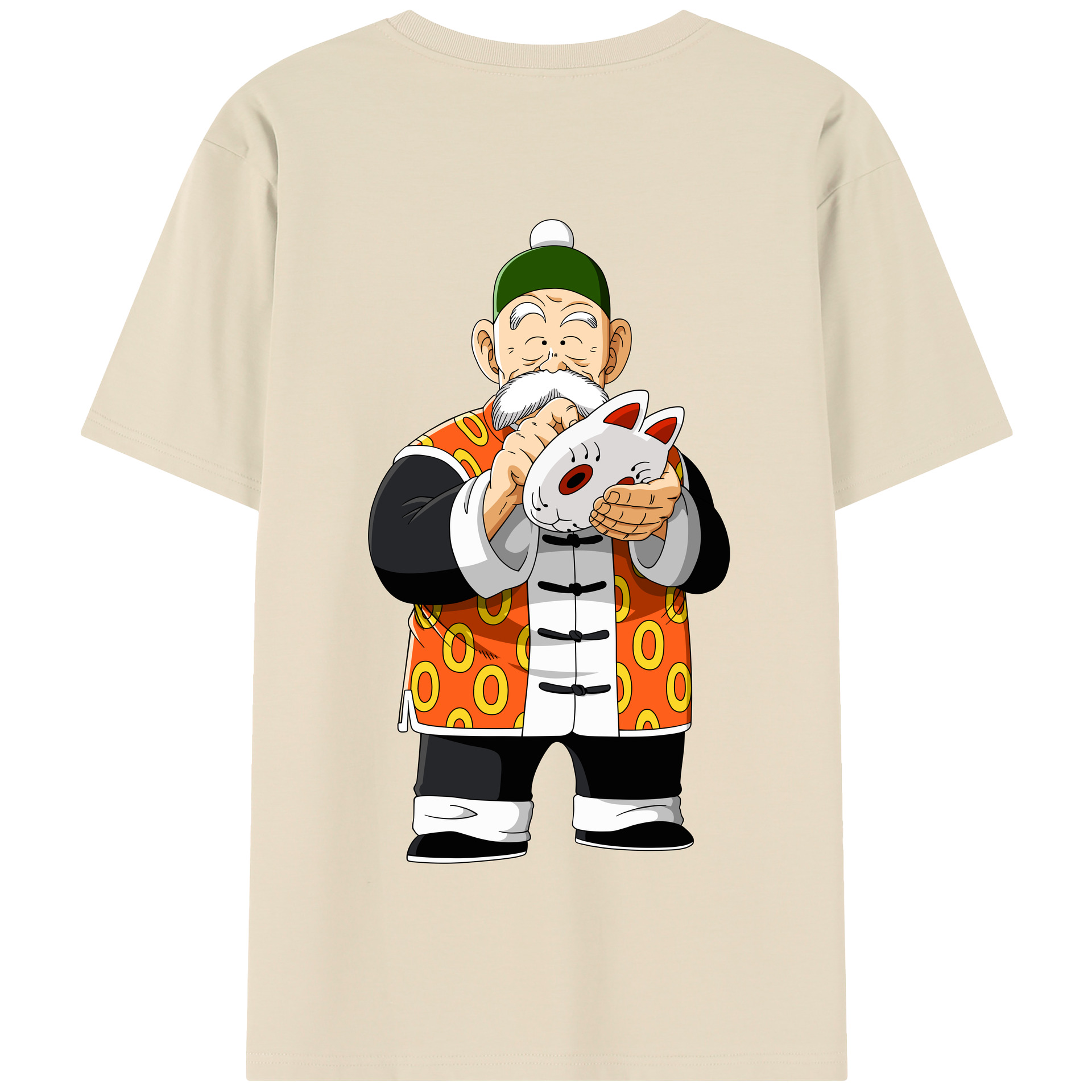 （画像用） ドラゴンボール 亀仙人（かめせんにん） DRAGON BALL Master Roshi Kame Sennin 綿100％半袖Tシャツ（背面プリント）