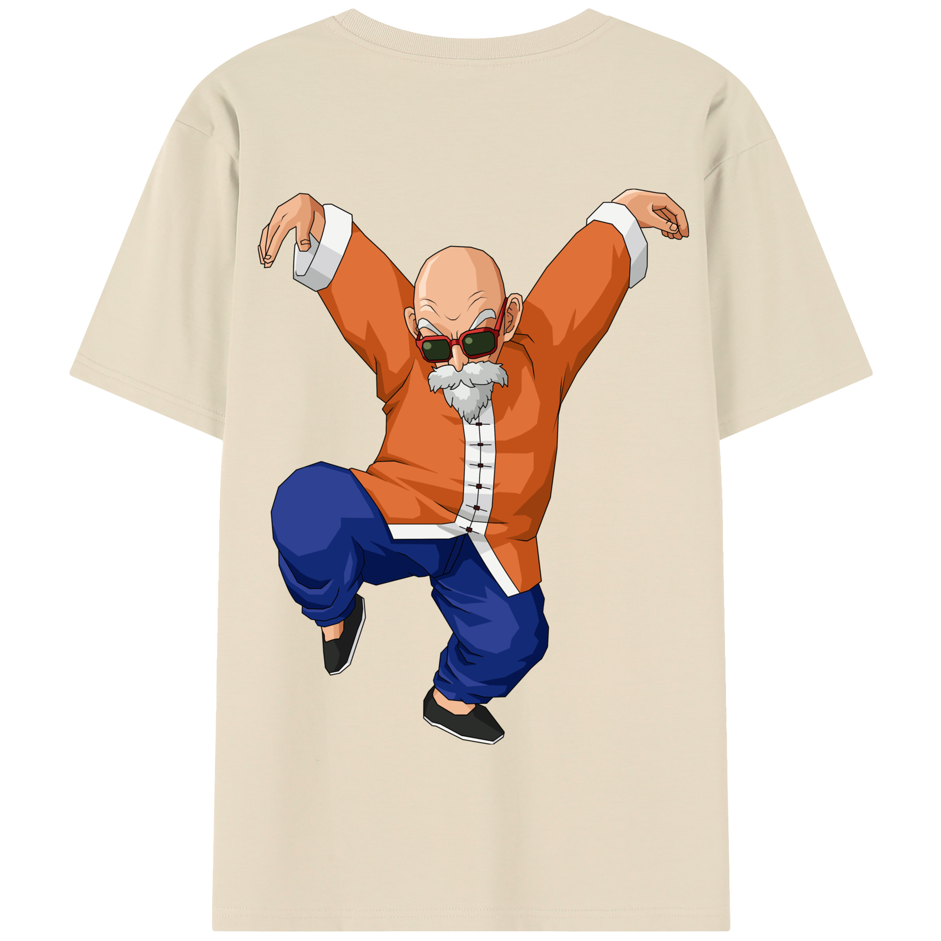 （画像用） ドラゴンボール 亀仙人（かめせんにん） DRAGON BALL Master Roshi Kame Sennin 綿100％半袖Tシャツ（背面プリント）
