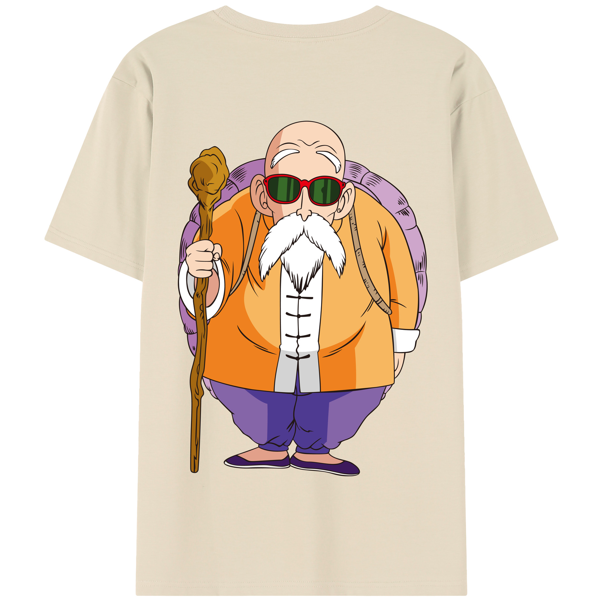 （画像用） ドラゴンボール 亀仙人（かめせんにん） DRAGON BALL Master Roshi Kame Sennin 綿100％半袖Tシャツ（背面プリント）