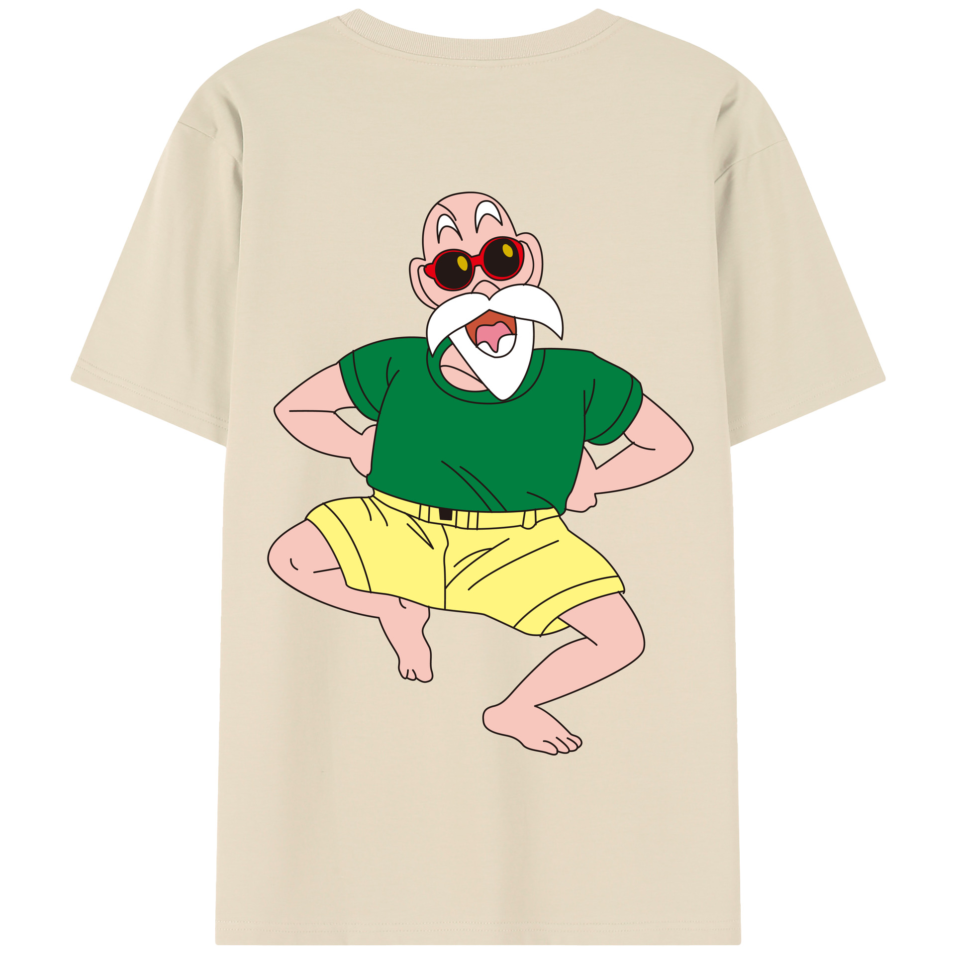 （画像用） ドラゴンボール 亀仙人（かめせんにん） DRAGON BALL Master Roshi Kame Sennin 綿100％半袖Tシャツ（背面プリント）