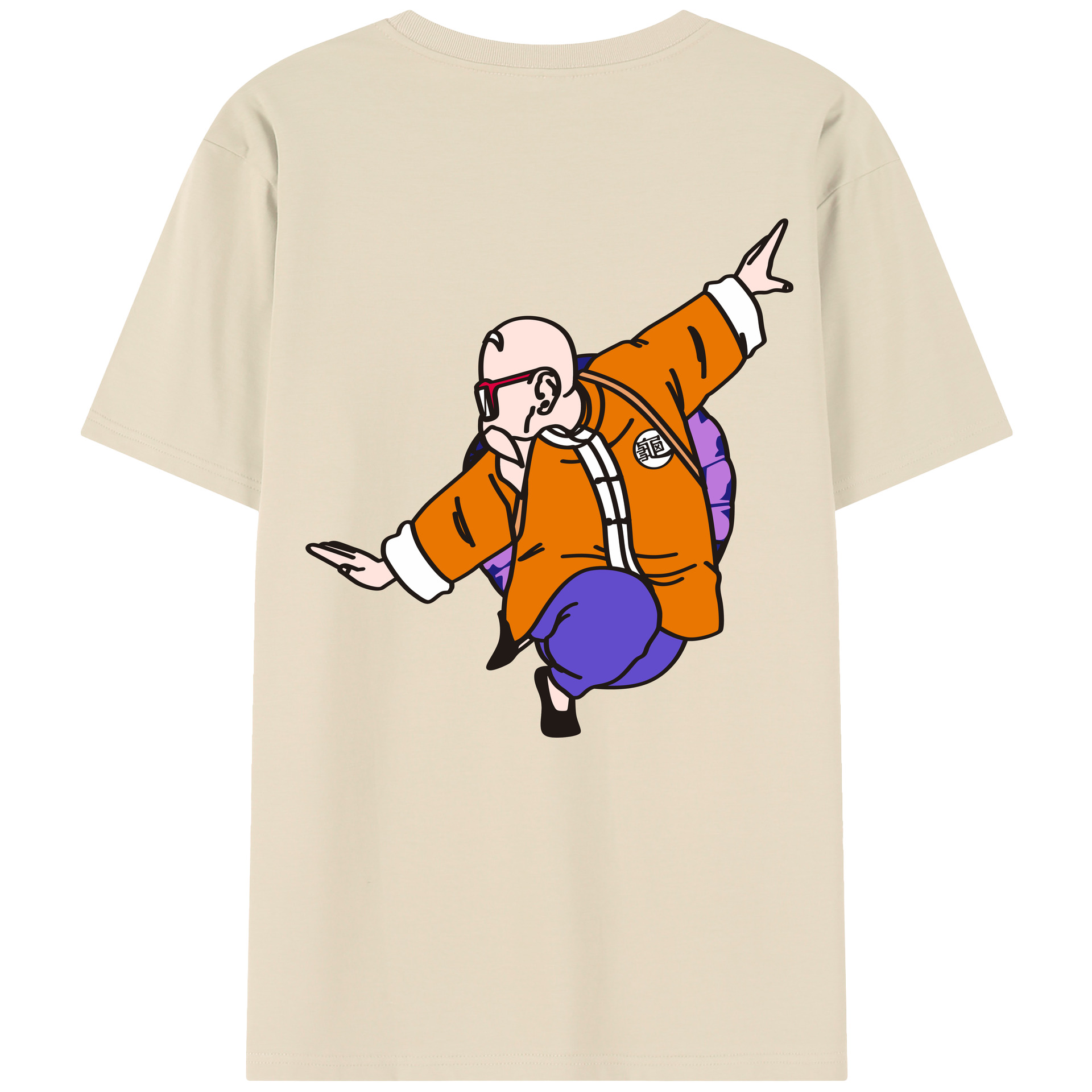 （画像用） ドラゴンボール 亀仙人（かめせんにん） DRAGON BALL Master Roshi Kame Sennin 綿100％半袖Tシャツ（背面プリント）