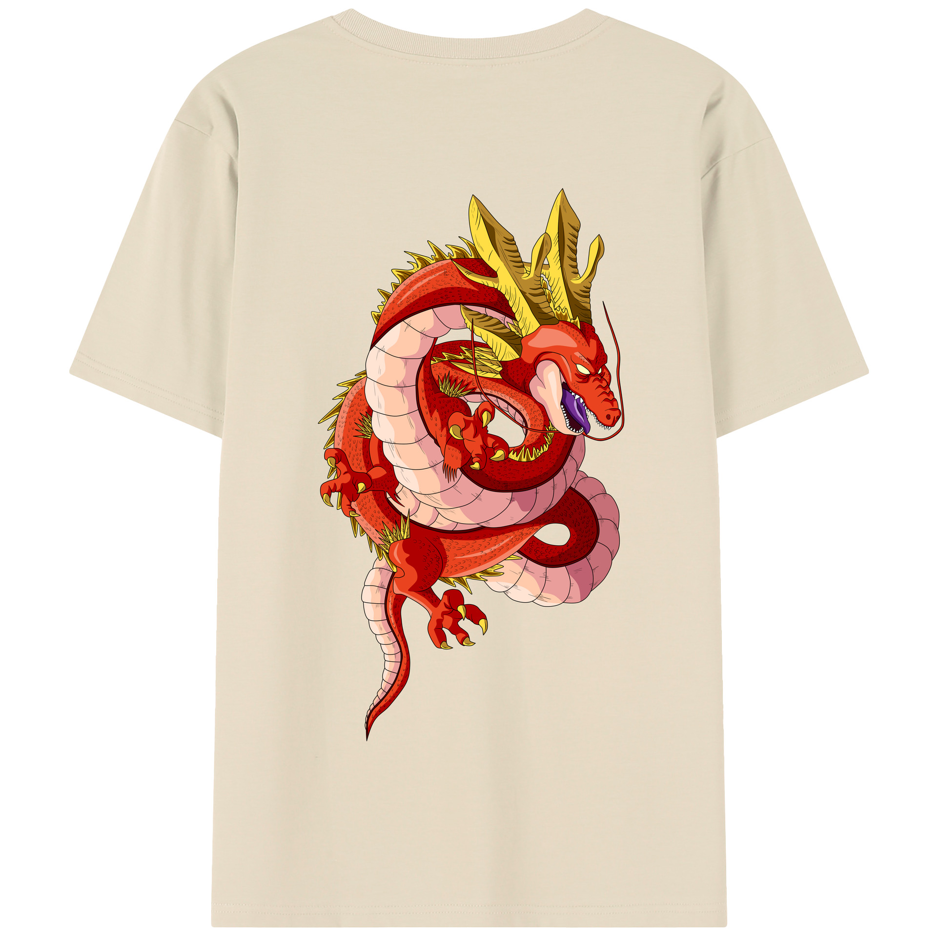 （画像用） ドラゴンボール 神龍 シェンロン DRAGON BALL Shenron 綿100％半袖Tシャツ（背面プリント）