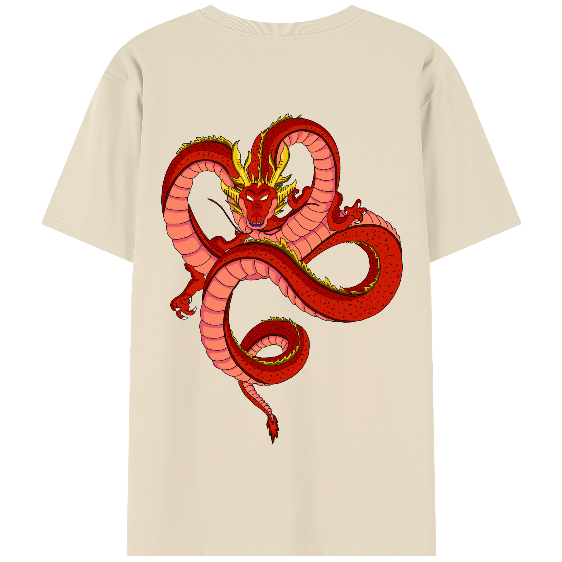 （画像用） ドラゴンボール 神龍 シェンロン DRAGON BALL Shenron 綿100％半袖Tシャツ（背面プリント）