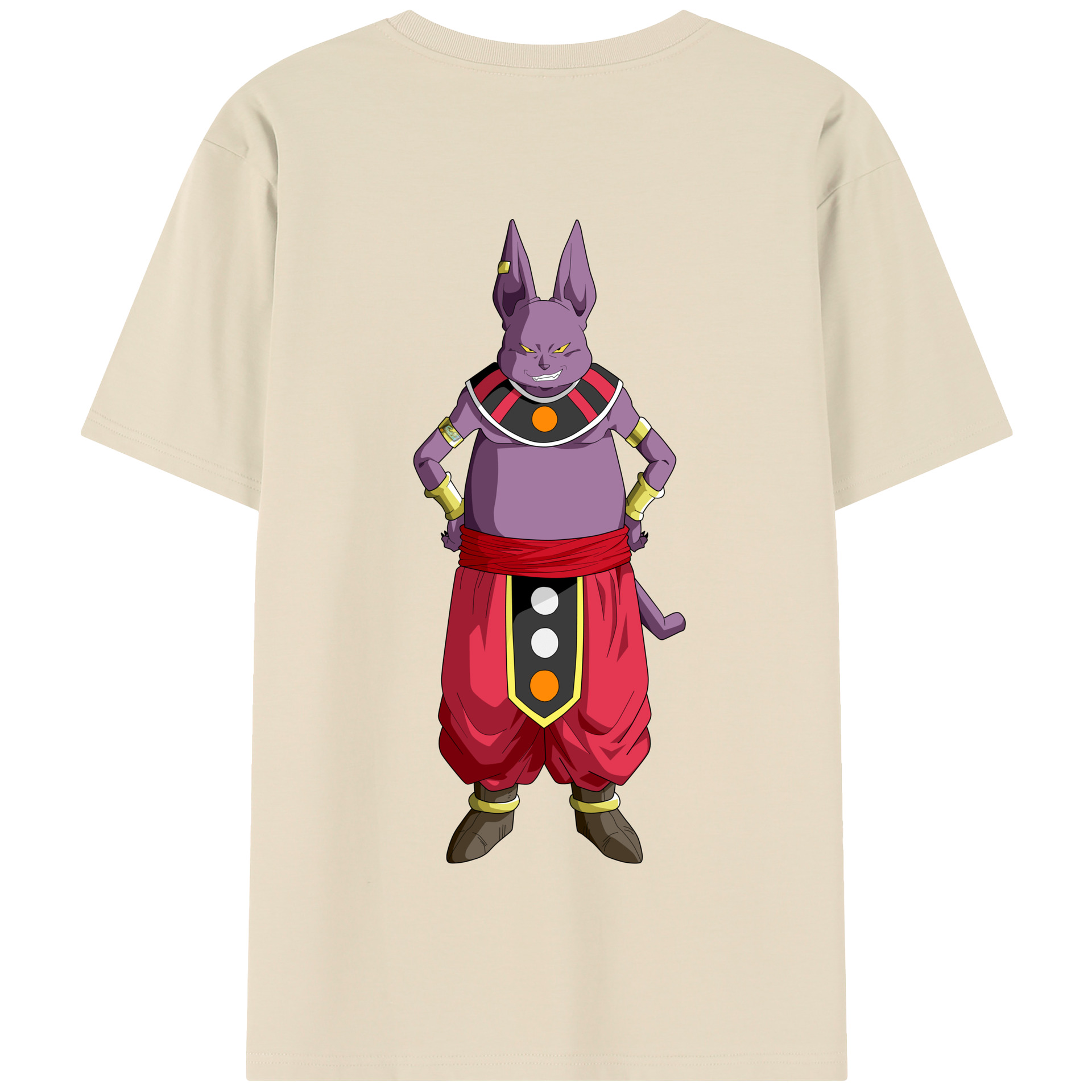 （画像用） ドラゴンボール シャンパ DRAGON BALL Champa 綿100％半袖Tシャツ（背面プリント）