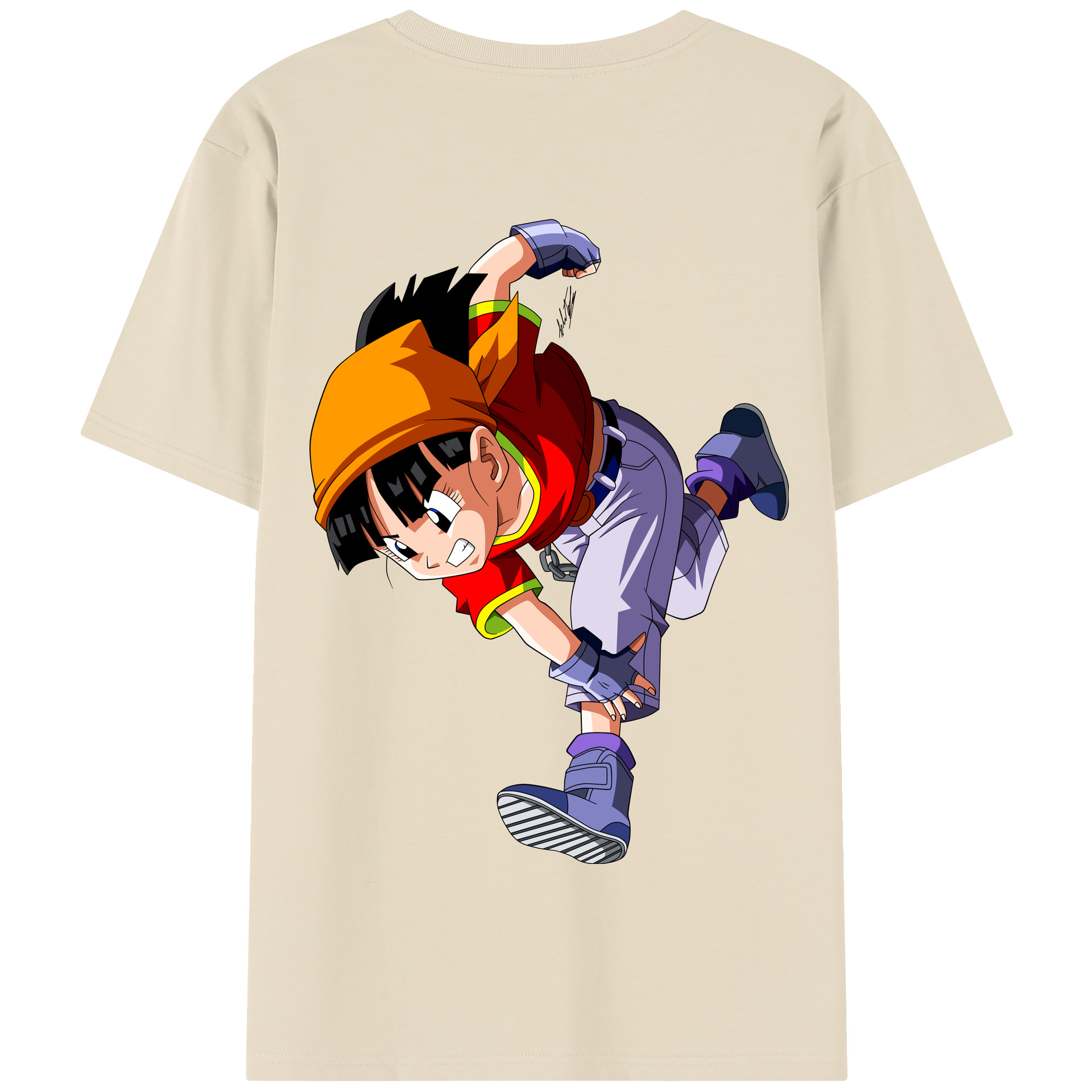 （画像用） ドラゴンボール パン DRAGON BALL Pan 綿100％半袖Tシャツ（背面プリント）