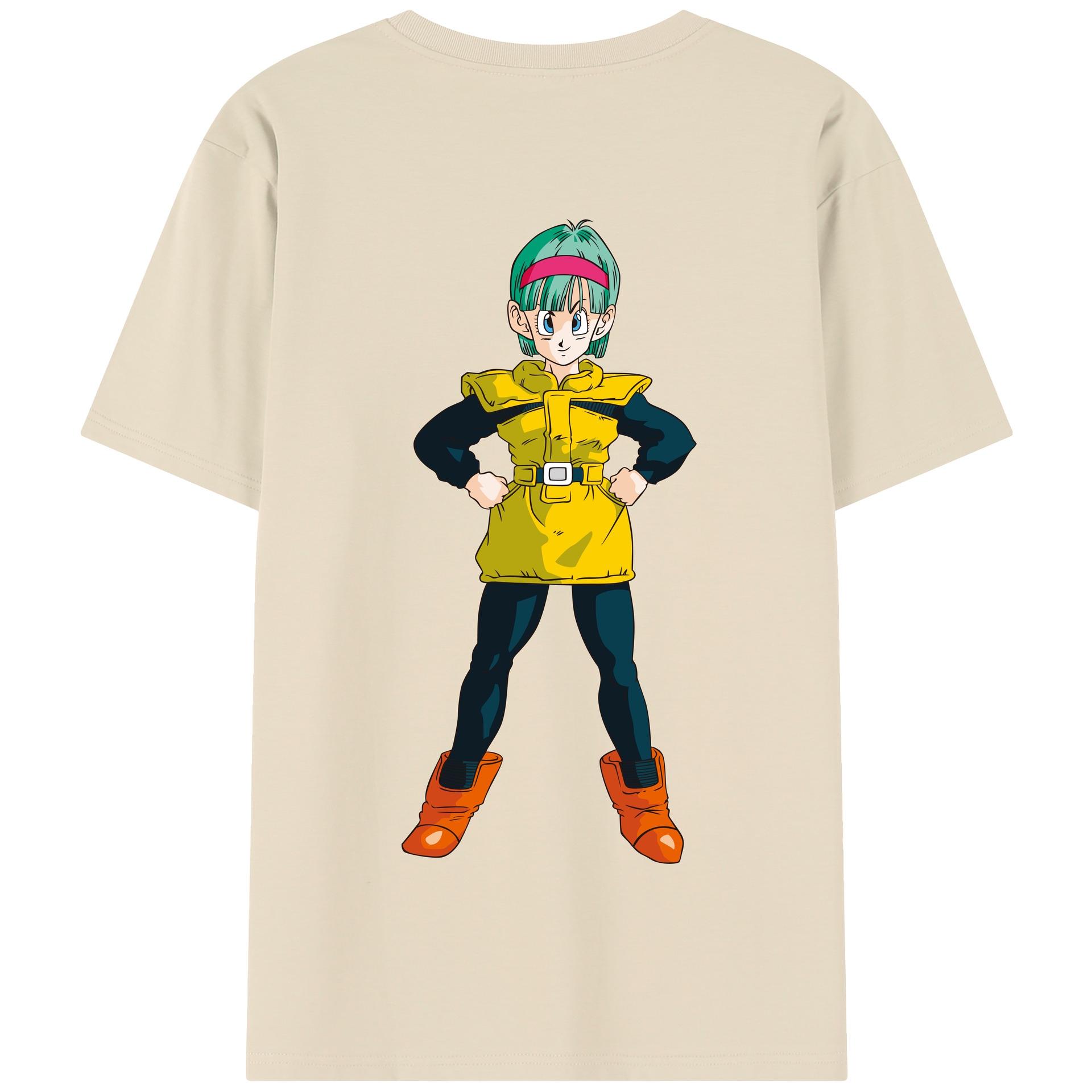（画像用） ドラゴンボール ブルマ DRAGON BALL Bulma 綿100％半袖Tシャツ（背面プリント）