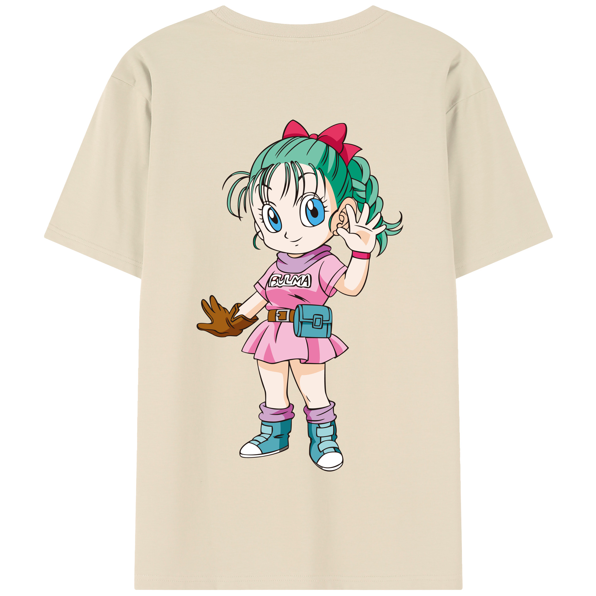 （画像用） ドラゴンボール ブルマ DRAGON BALL Bulma 綿100％半袖Tシャツ（背面プリント）