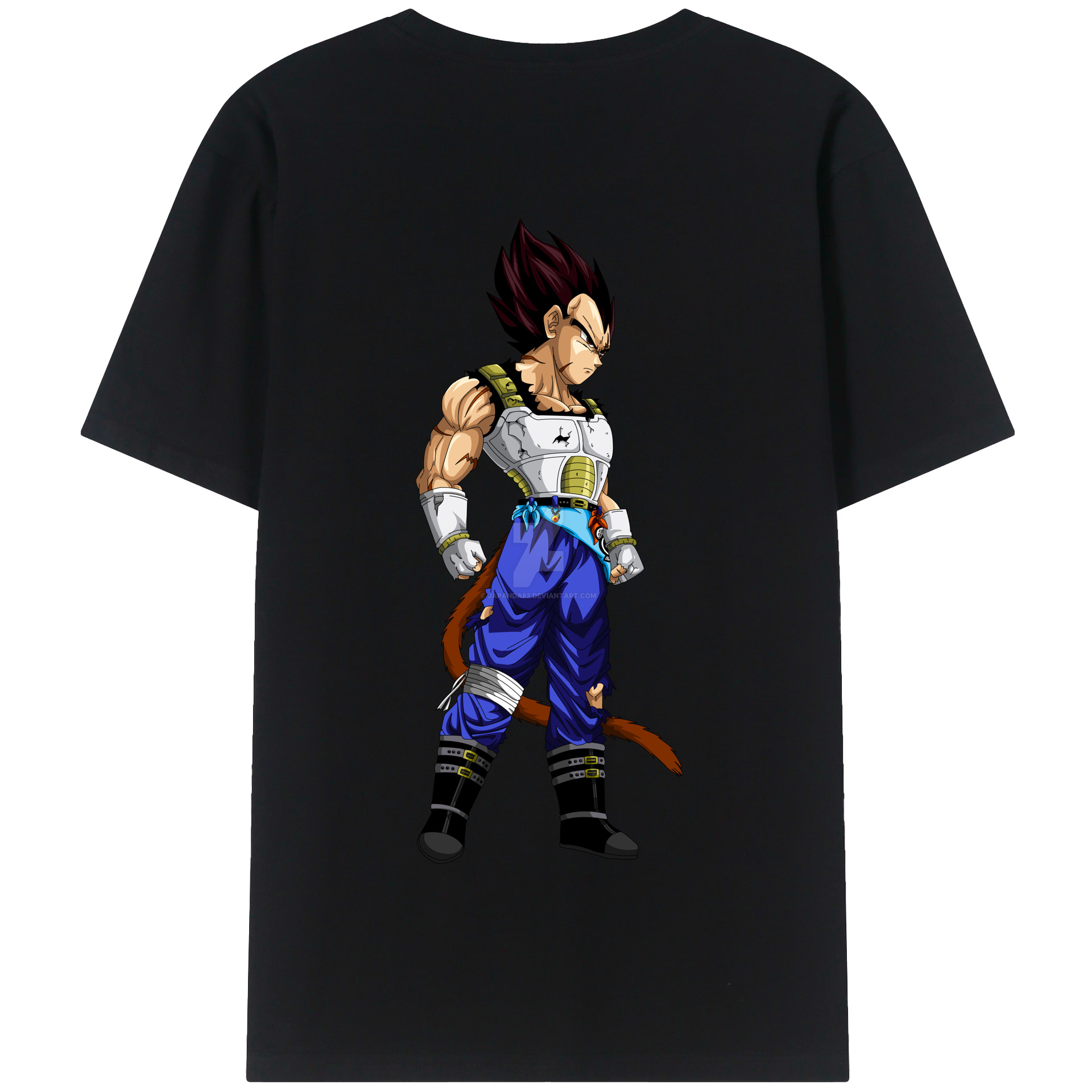 （画像用） ドラゴンボール ベジータ四世（Bejīta Yonsei）DRAGON BALL Vegeta IV 綿100％半袖Tシャツ（背面プリント）