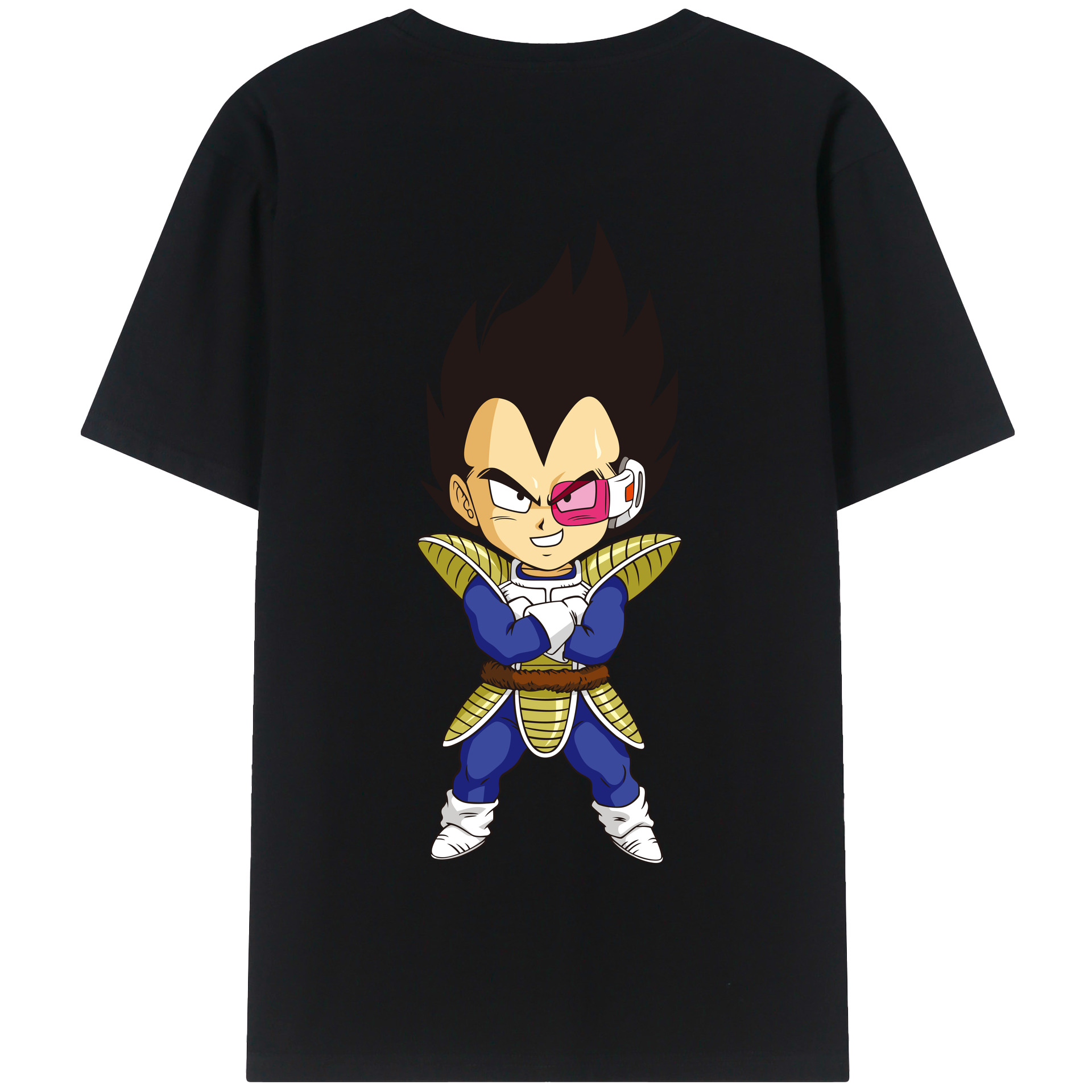 （画像用） ドラゴンボール ベジータ四世（Bejīta Yonsei）DRAGON BALL Vegeta IV 綿100％半袖Tシャツ（背面プリント）