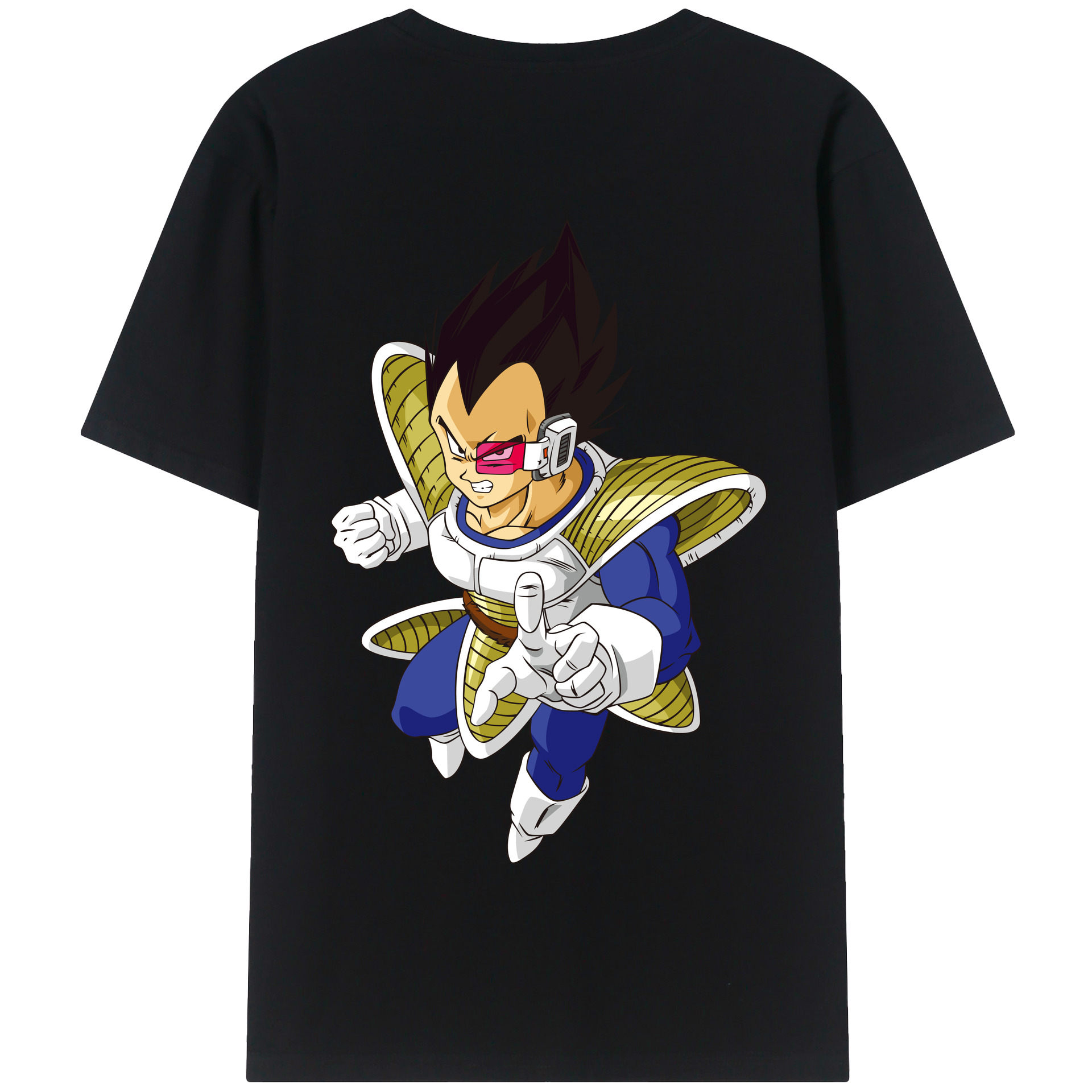 （画像用） ドラゴンボール ベジータ四世（Bejīta Yonsei）DRAGON BALL Vegeta IV 綿100％半袖Tシャツ（背面プリント）