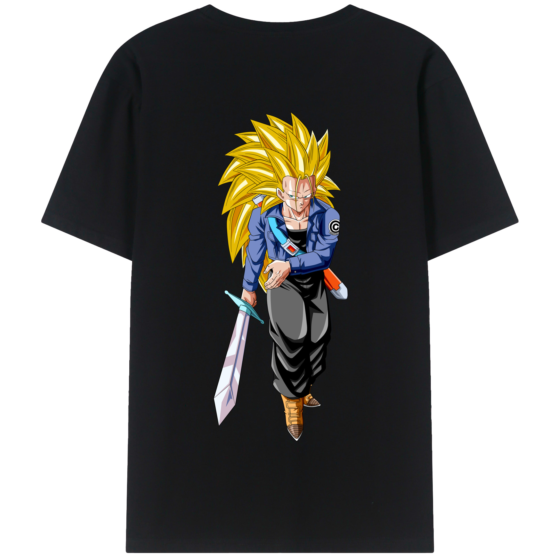 （画像用） ドラゴンボール トランクス（Torankusu）DRAGON BALL Trunks 綿100％半袖Tシャツ（背面プリント）
