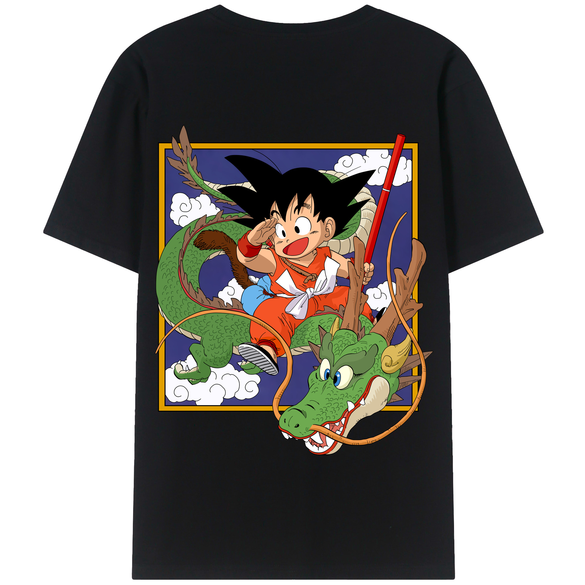 （画像用） ドラゴンボール 孫悟空（そん ごくう）Son Goku カカロット DRAGON BALL Kakarotto 綿100％半袖Tシャツ（背面プリント）