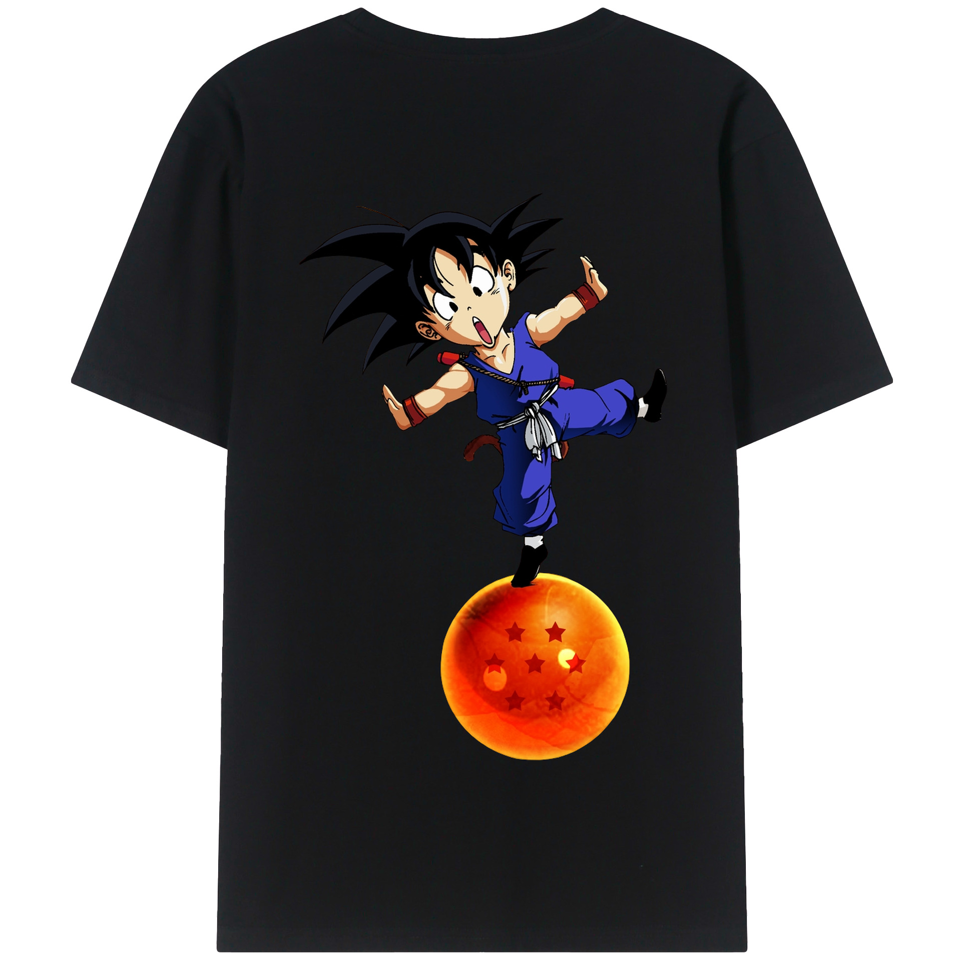 （画像用） ドラゴンボール 孫悟空（そん ごくう）Son Goku カカロット DRAGON BALL Kakarotto 綿100％半袖Tシャツ（背面プリント）