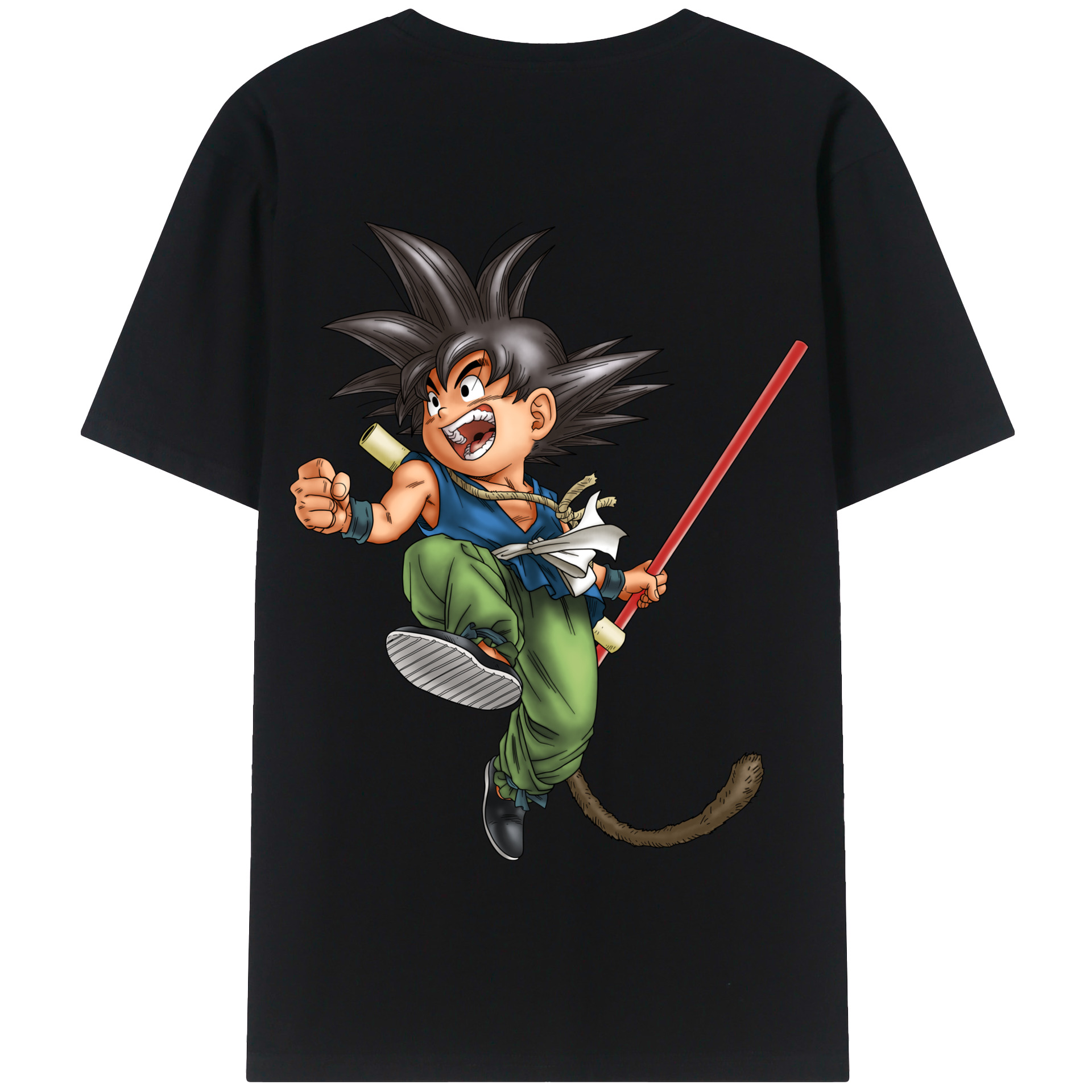 （画像用） ドラゴンボール 孫悟空（そん ごくう）Son Goku カカロット DRAGON BALL Kakarotto 綿100％半袖Tシャツ（背面プリント）