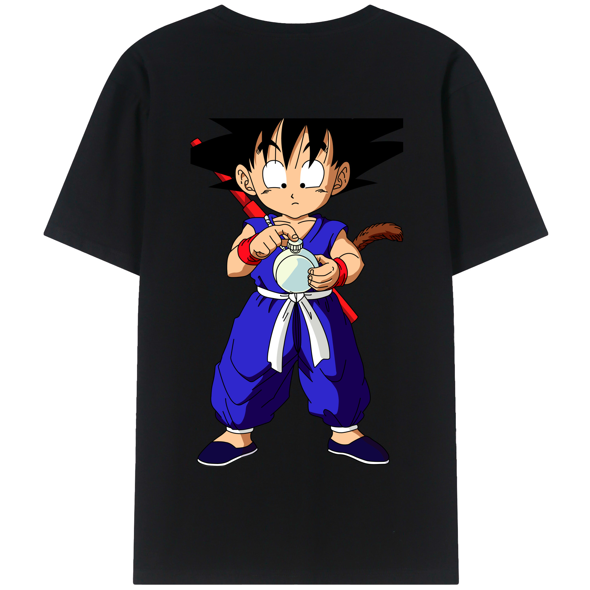 （画像用） ドラゴンボール 孫悟空（そん ごくう）Son Goku カカロット DRAGON BALL Kakarotto 綿100％半袖Tシャツ（背面プリント）