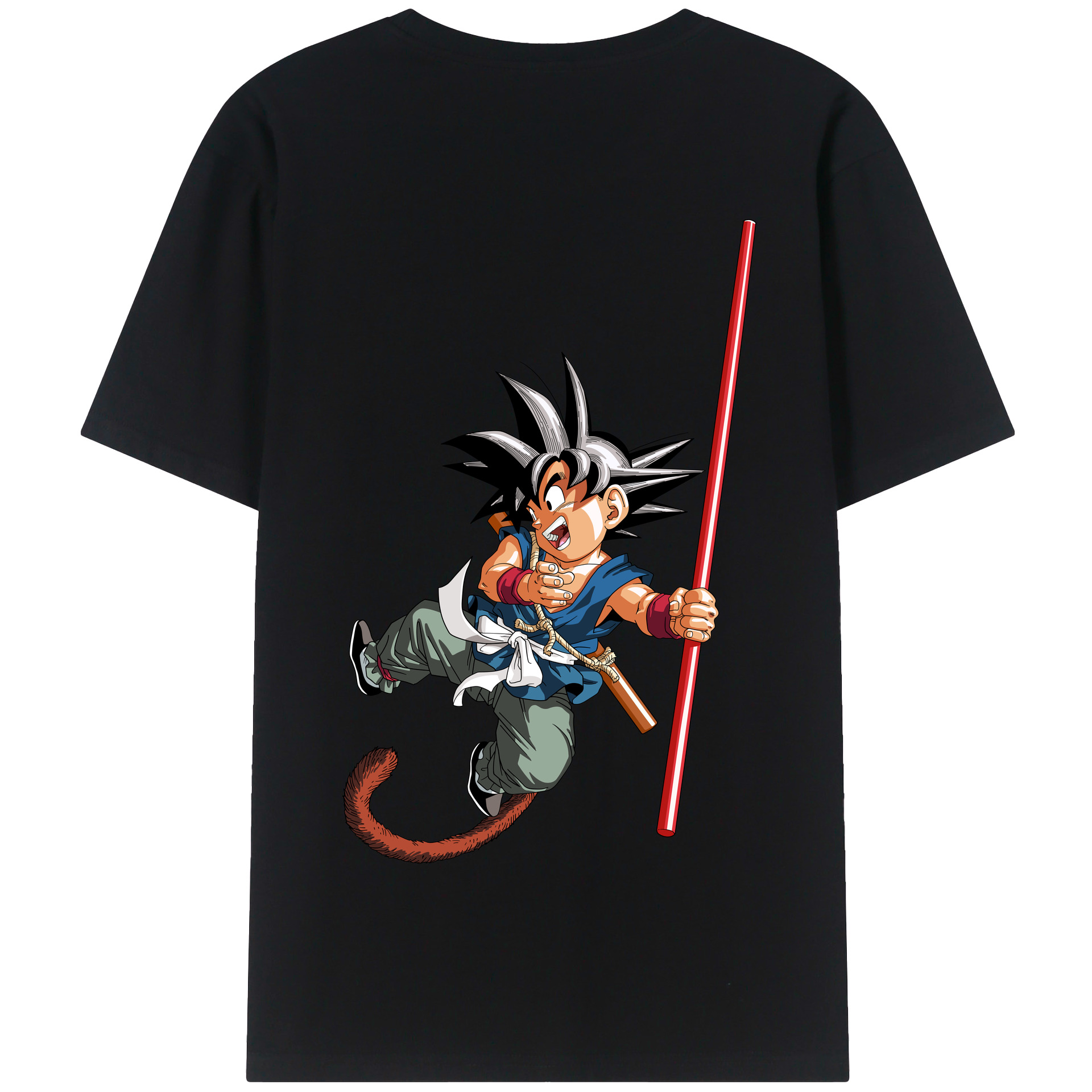 （画像用） ドラゴンボール 孫悟空（そん ごくう）Son Goku カカロット DRAGON BALL Kakarotto 綿100％半袖Tシャツ（背面プリント）