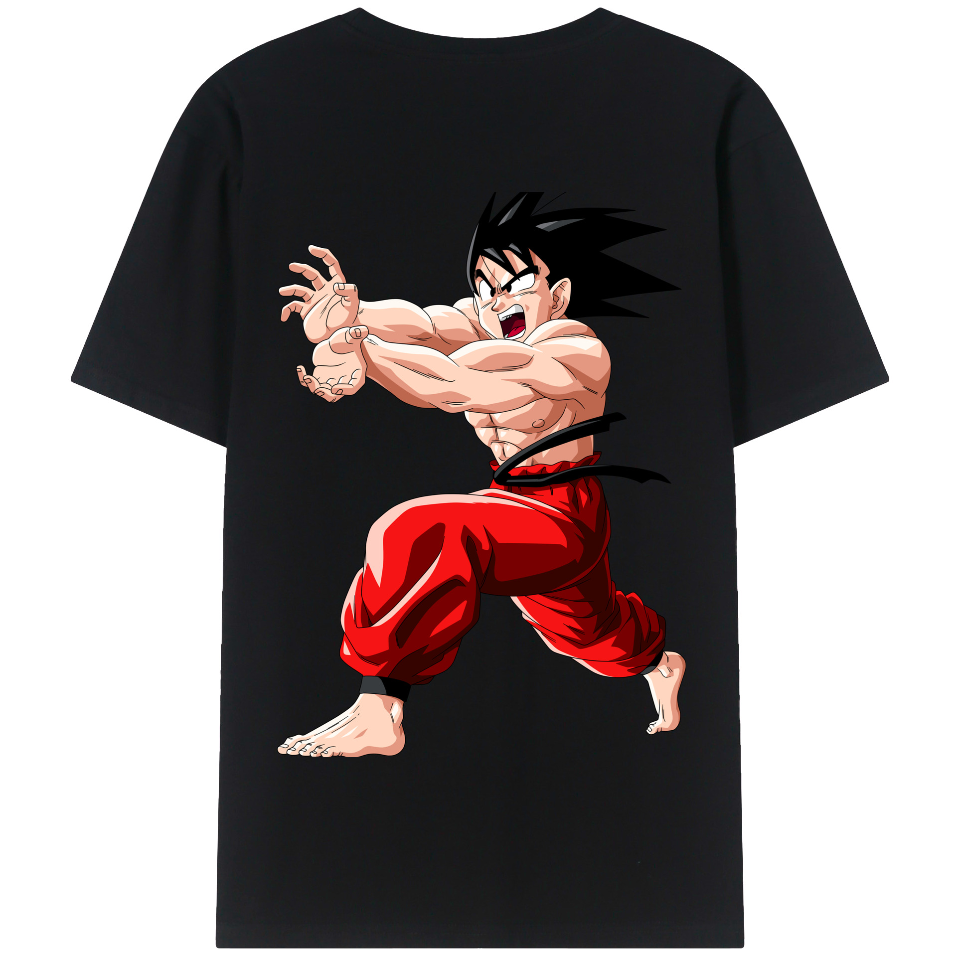 （画像用） ドラゴンボール 孫悟空（そん ごくう）Son Goku カカロット DRAGON BALL Kakarotto 綿100％半袖Tシャツ（背面プリント）