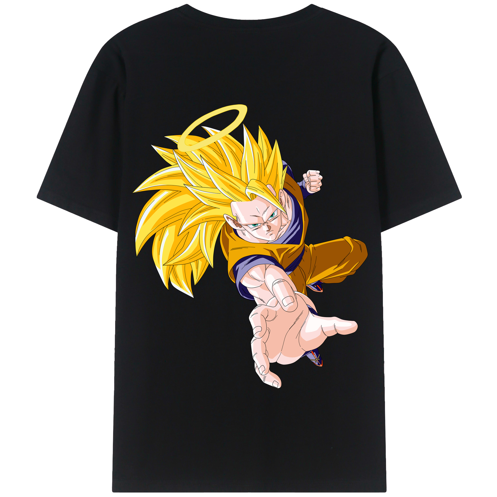 （画像用） ドラゴンボール 孫悟空（そん ごくう）Son Goku カカロット DRAGON BALL Kakarotto 綿100％半袖Tシャツ（背面プリント）