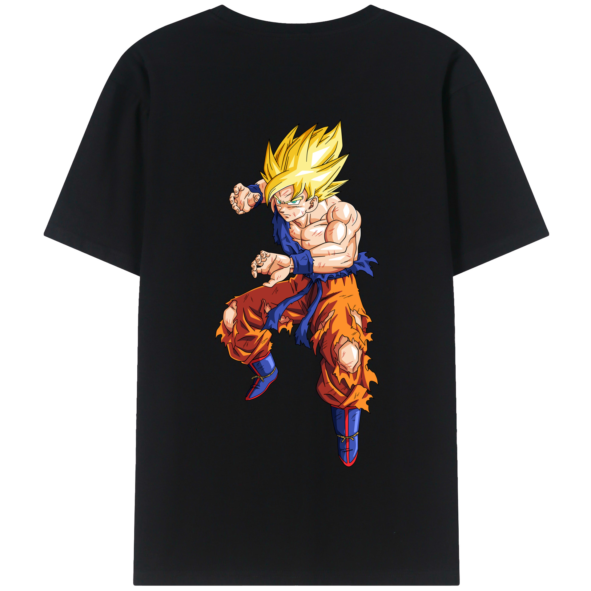 （画像用） ドラゴンボール 孫悟空（そん ごくう）Son Goku カカロット DRAGON BALL Kakarotto 綿100％半袖Tシャツ（背面プリント）