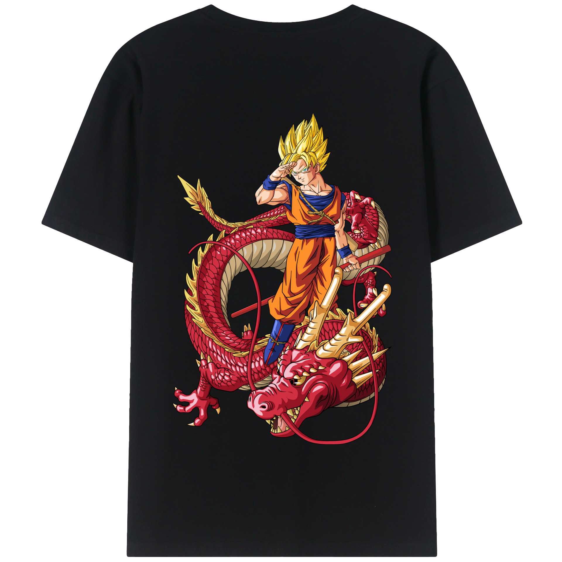 （画像用） ドラゴンボール 孫悟空（そん ごくう）Son Goku カカロット DRAGON BALL Kakarotto 綿100％半袖Tシャツ（背面プリント）