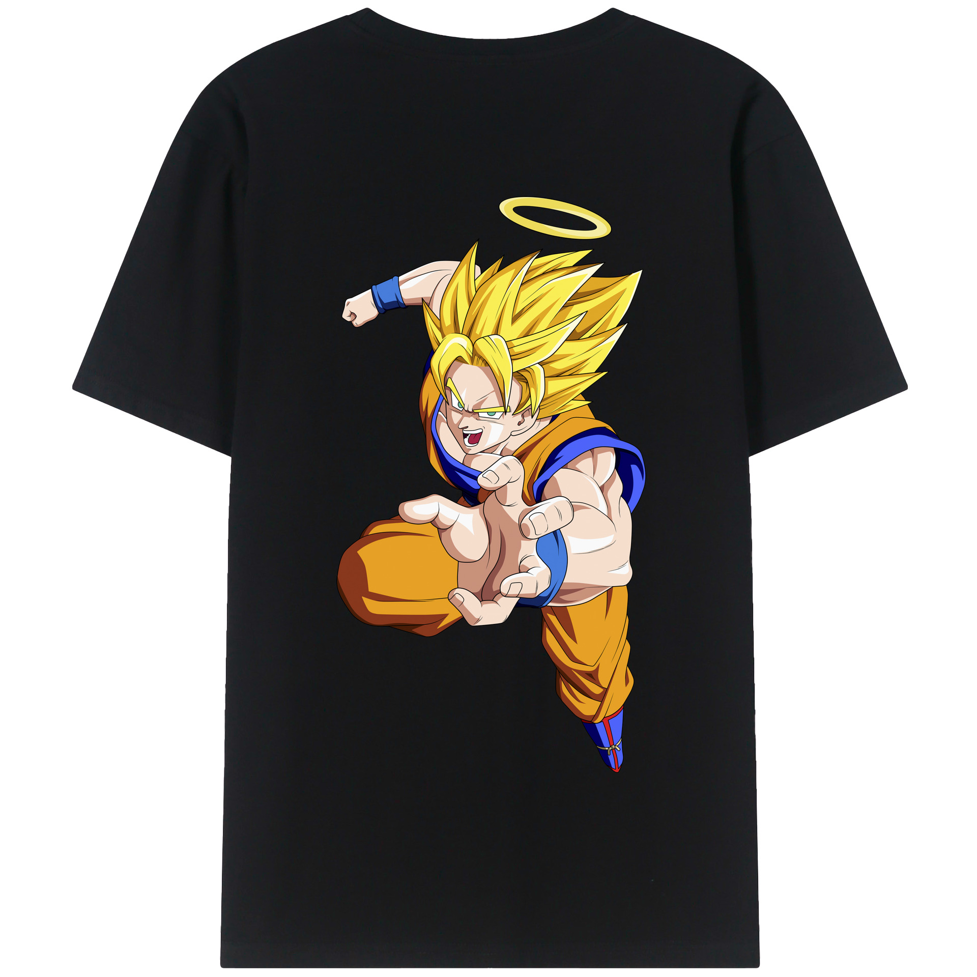 （画像用） ドラゴンボール 孫悟空（そん ごくう）Son Goku カカロット DRAGON BALL Kakarotto 綿100％半袖Tシャツ（背面プリント）