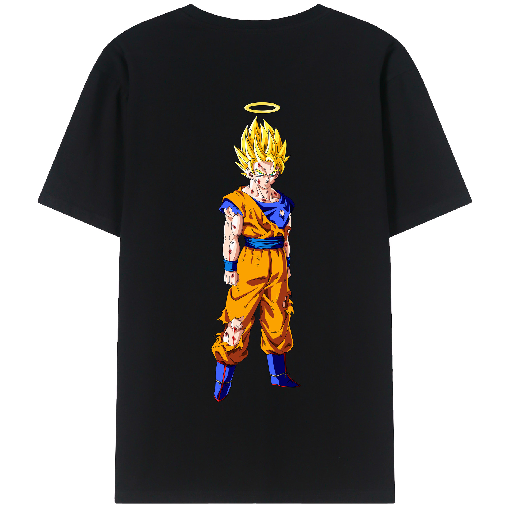 （画像用） ドラゴンボール 孫悟空（そん ごくう）Son Goku カカロット DRAGON BALL Kakarotto 綿100％半袖Tシャツ（背面プリント）
