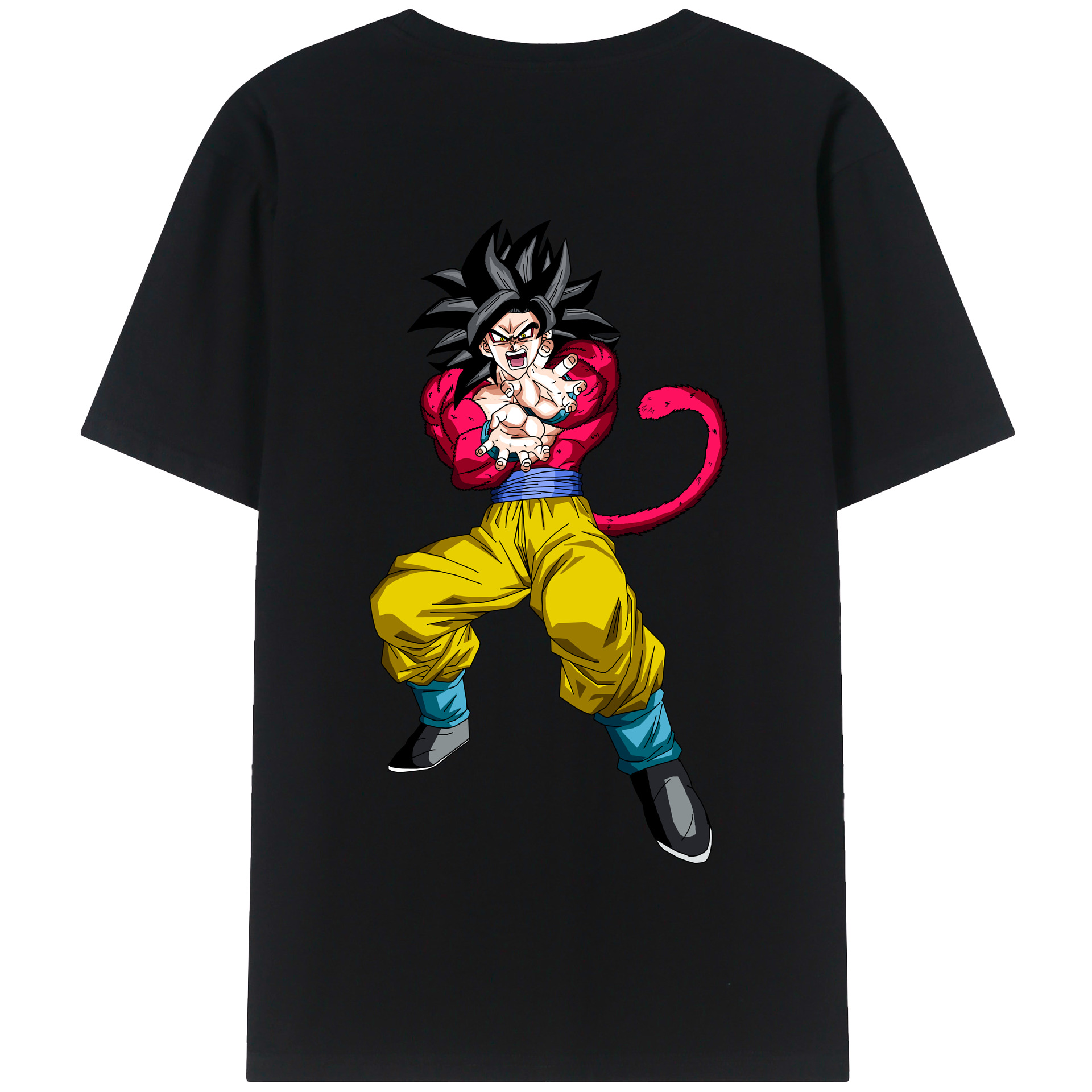 （画像用） ドラゴンボール 孫悟空（そん ごくう）Son Goku カカロット DRAGON BALL Kakarotto 綿100％半袖Tシャツ（背面プリント）