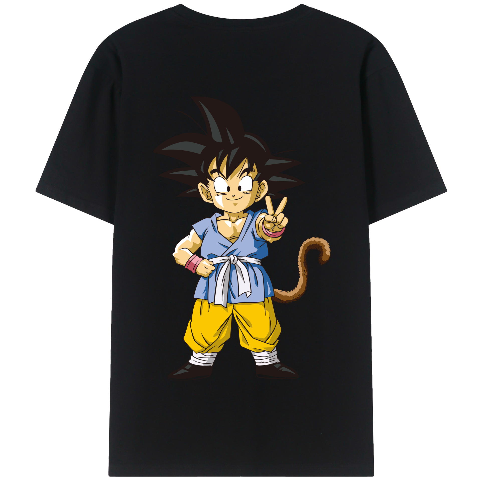 （画像用） ドラゴンボール 孫悟空（そん ごくう）Son Goku カカロット DRAGON BALL Kakarotto 綿100％半袖Tシャツ（背面プリント）