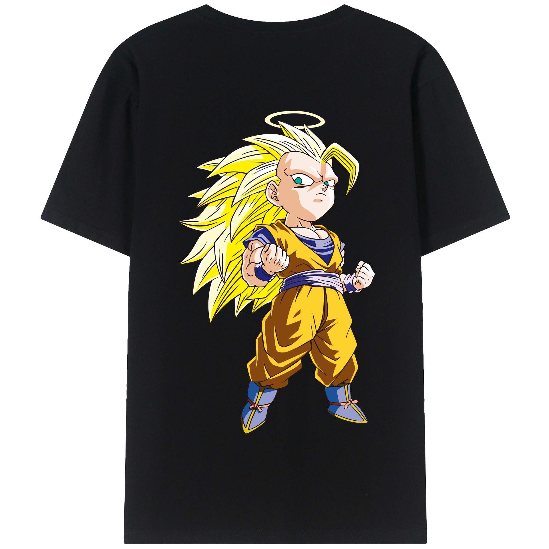 （画像用） ドラゴンボール 孫悟空（そん ごくう）Son Goku カカロット DRAGON BALL Kakarotto 綿100％半袖Tシャツ（背面プリント）