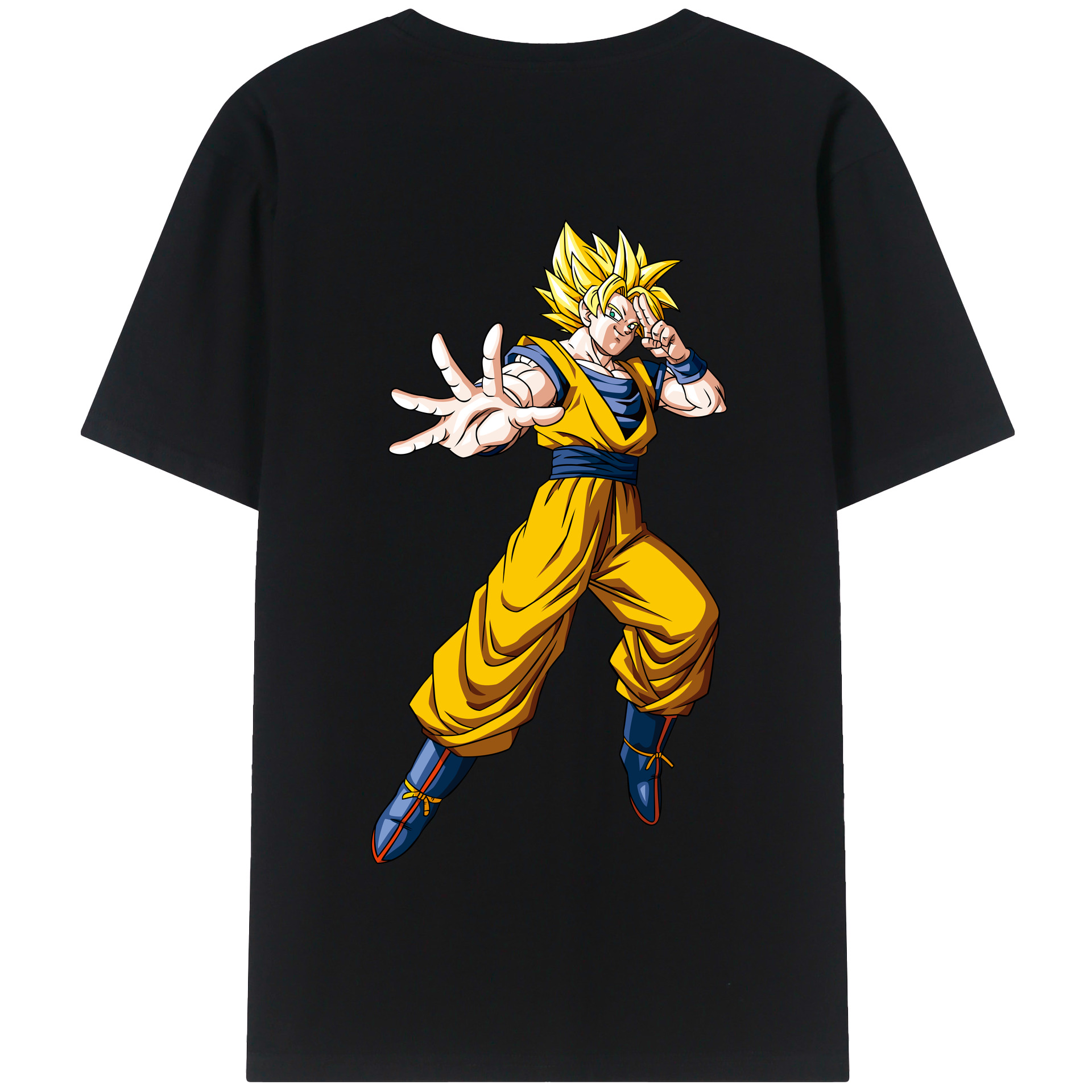 （画像用） ドラゴンボール 孫悟空（そん ごくう）Son Goku カカロット DRAGON BALL Kakarotto 綿100％半袖Tシャツ（背面プリント）