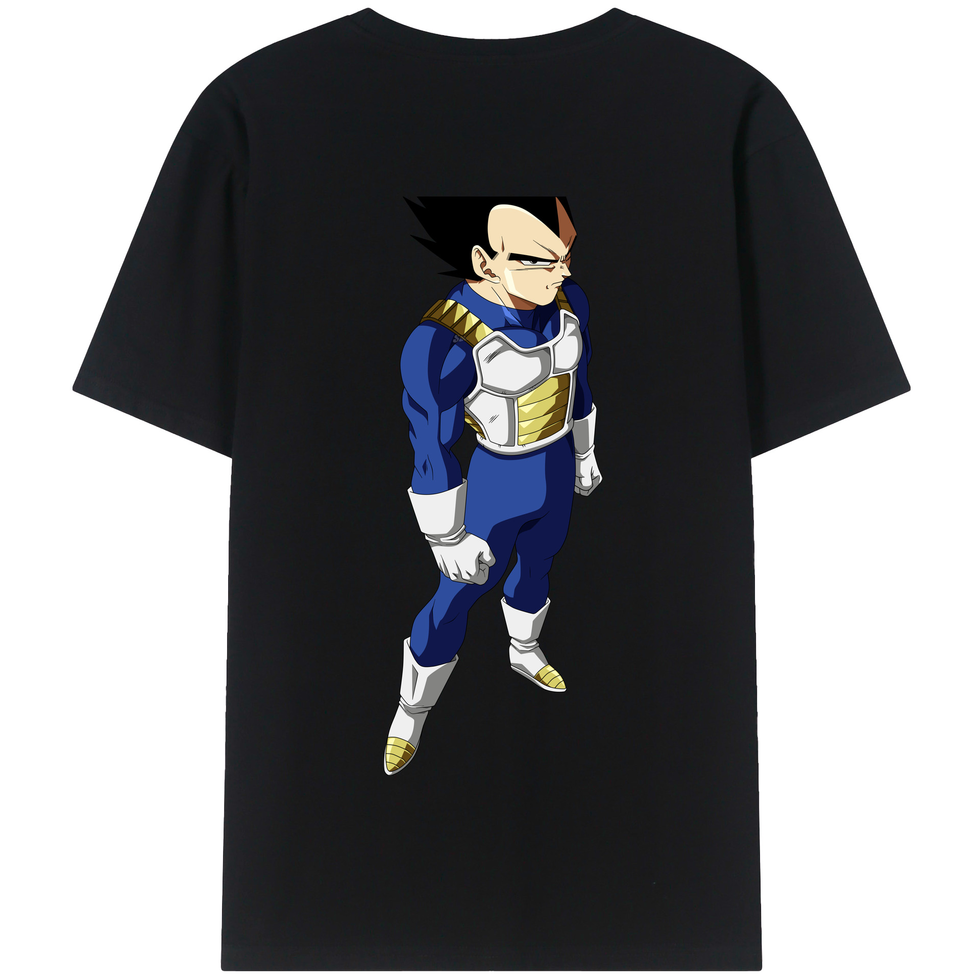 （画像用） ドラゴンボール ベジータ四世（Bejīta Yonsei）DRAGON BALL Vegeta IV 綿100％半袖Tシャツ（背面プリント）
