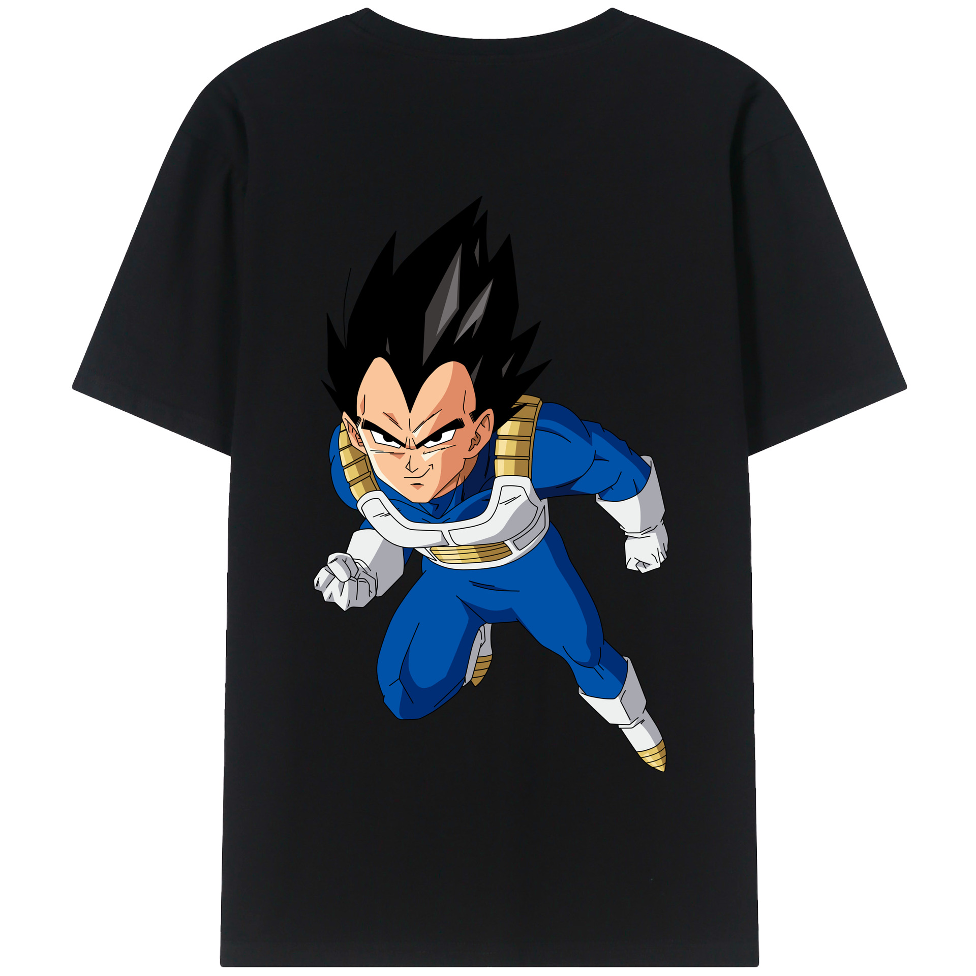 （画像用） ドラゴンボール ベジータ四世（Bejīta Yonsei）DRAGON BALL Vegeta IV 綿100％半袖Tシャツ（背面プリント）