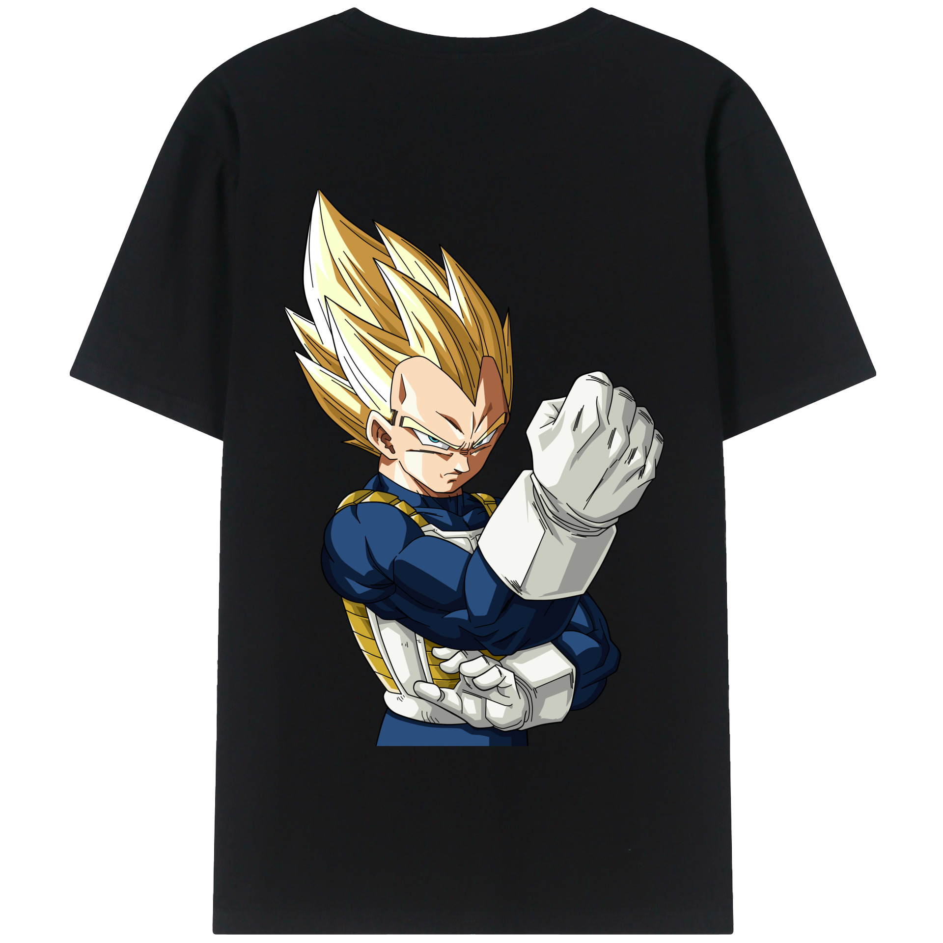 （画像用） ドラゴンボール ベジータ四世（Bejīta Yonsei）DRAGON BALL Vegeta IV 綿100％半袖Tシャツ（背面プリント）