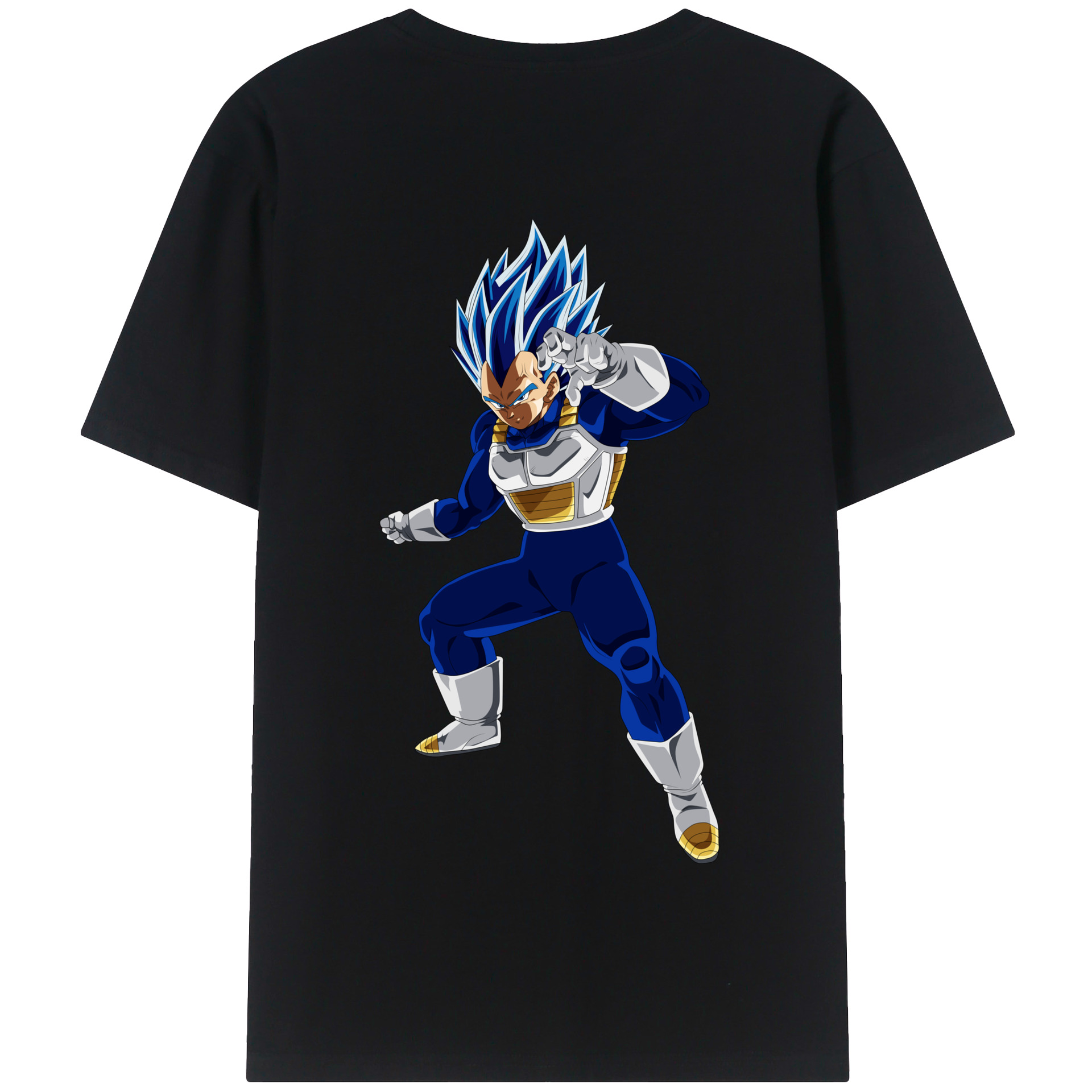 （画像用） ドラゴンボール ベジータ四世（Bejīta Yonsei）DRAGON BALL Vegeta IV 綿100％半袖Tシャツ（背面プリント）