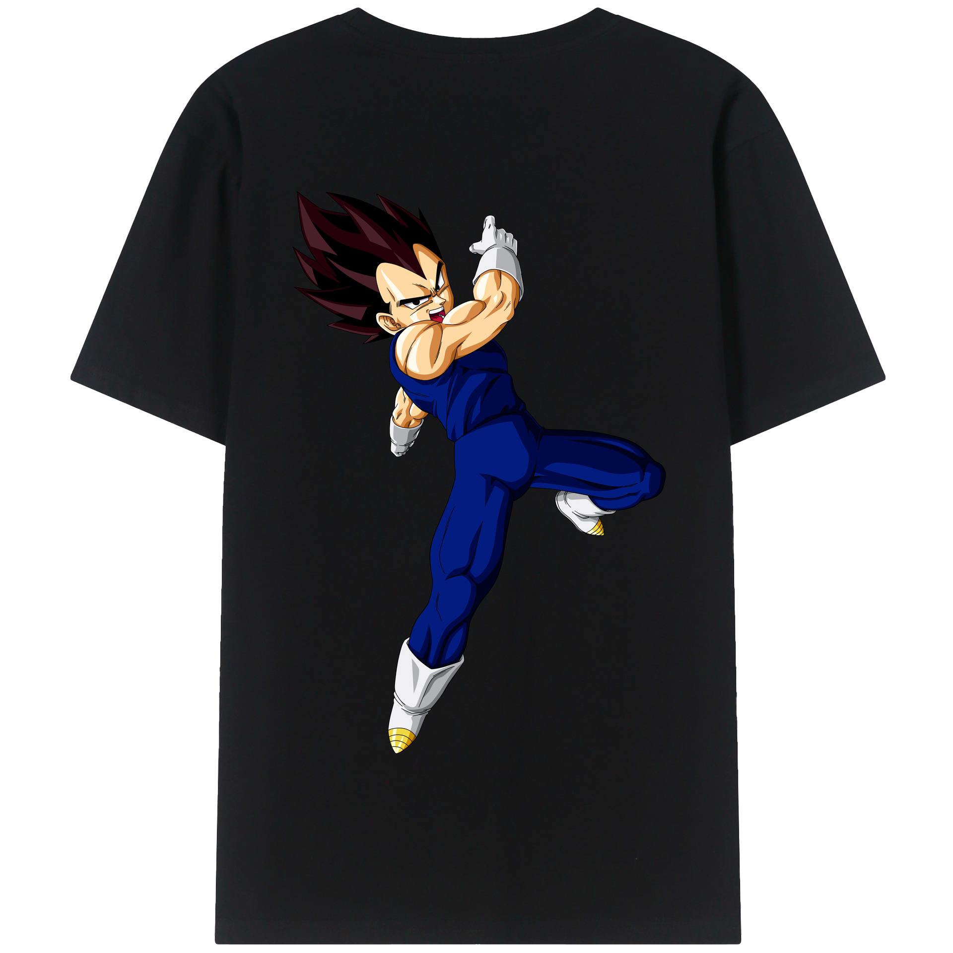 （画像用） ドラゴンボール ベジータ四世（Bejīta Yonsei）DRAGON BALL Vegeta IV 綿100％半袖Tシャツ（背面プリント）
