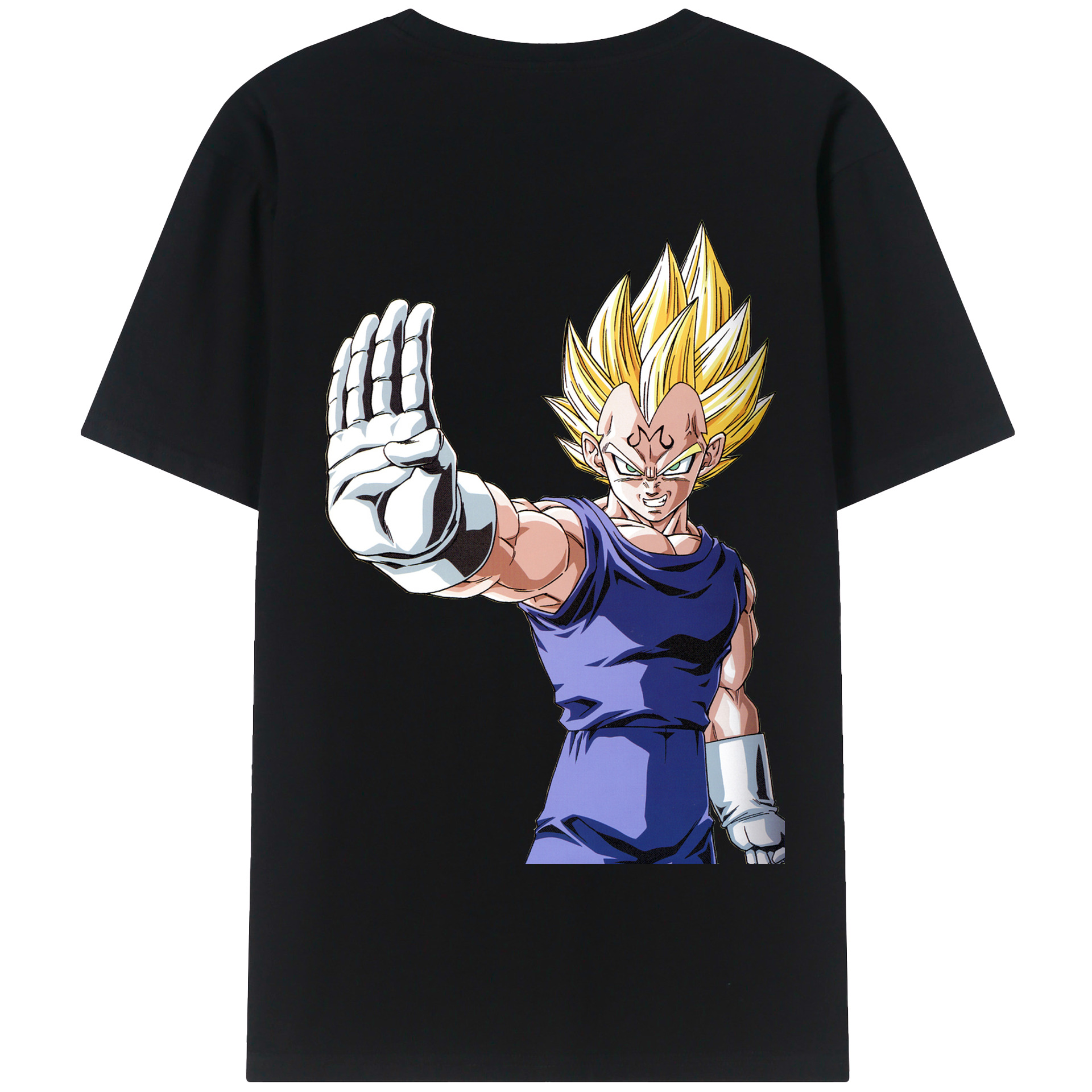 （画像用） ドラゴンボール ベジータ四世（Bejīta Yonsei）DRAGON BALL Vegeta IV 綿100％半袖Tシャツ（背面プリント）