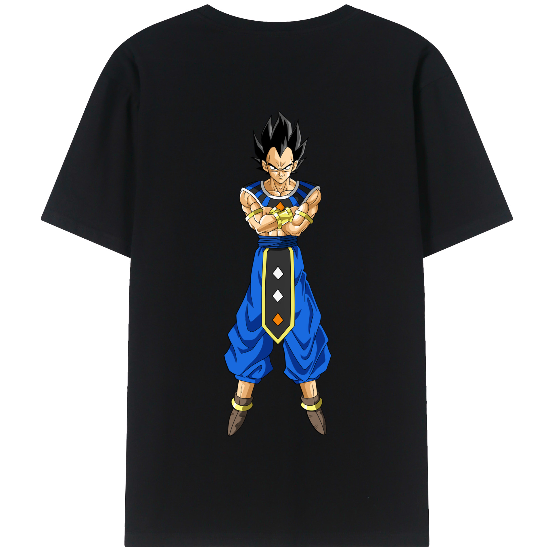 （画像用） ドラゴンボール ベジータ四世（Bejīta Yonsei）DRAGON BALL Vegeta IV 綿100％半袖Tシャツ（背面プリント）