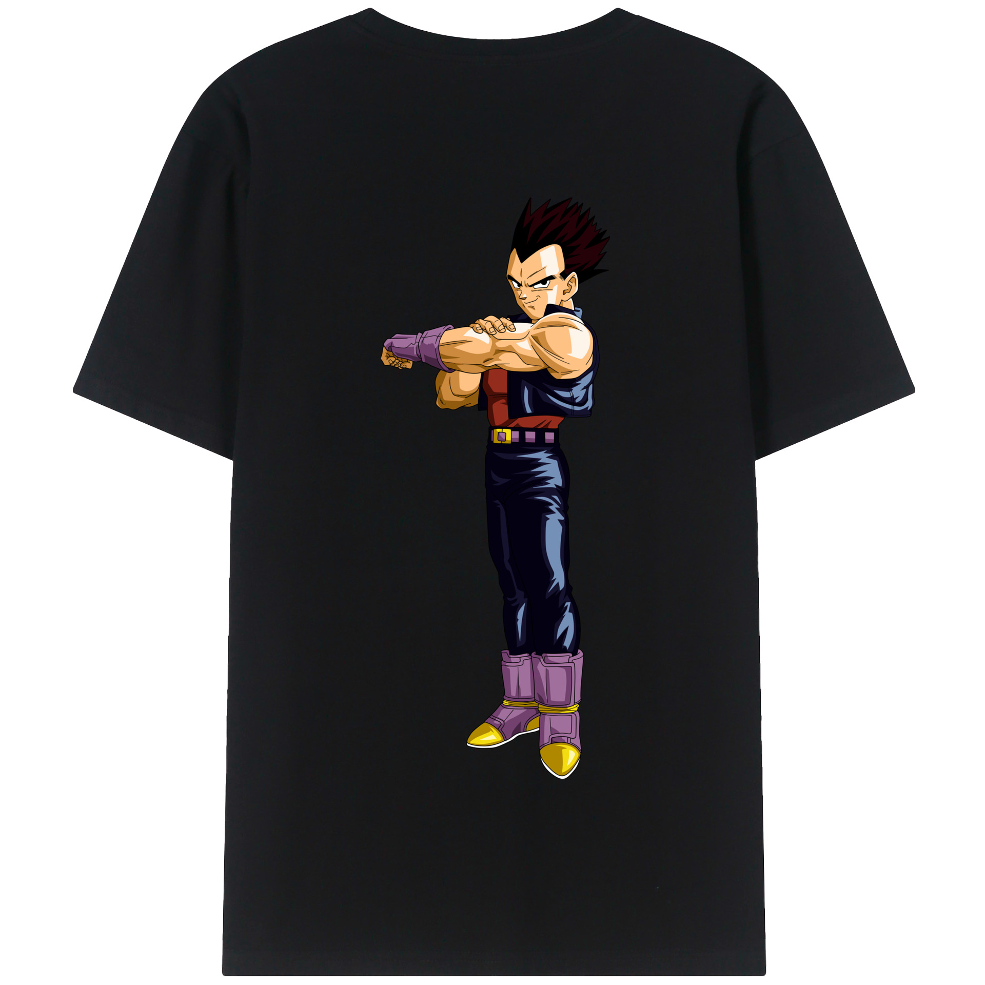 （画像用） ドラゴンボール ベジータ四世（Bejīta Yonsei）DRAGON BALL Vegeta IV 綿100％半袖Tシャツ（背面プリント）