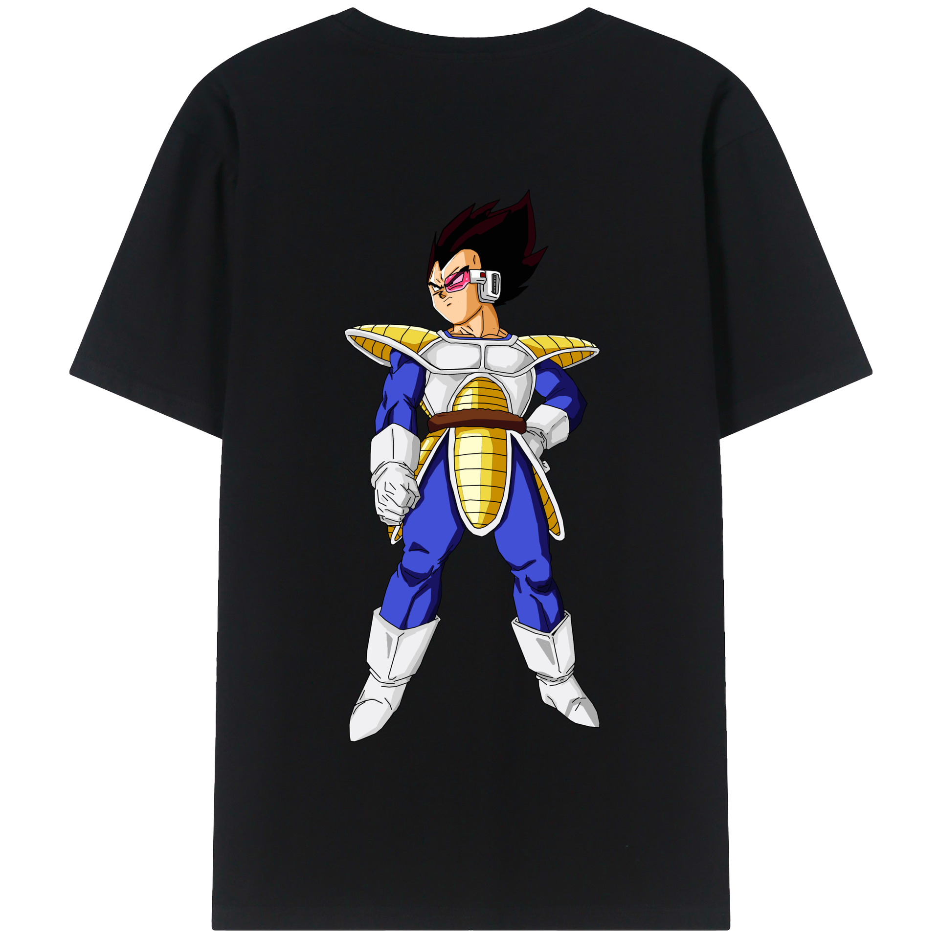 （画像用） ドラゴンボール ベジータ四世（Bejīta Yonsei）DRAGON BALL Vegeta IV 綿100％半袖Tシャツ（背面プリント）