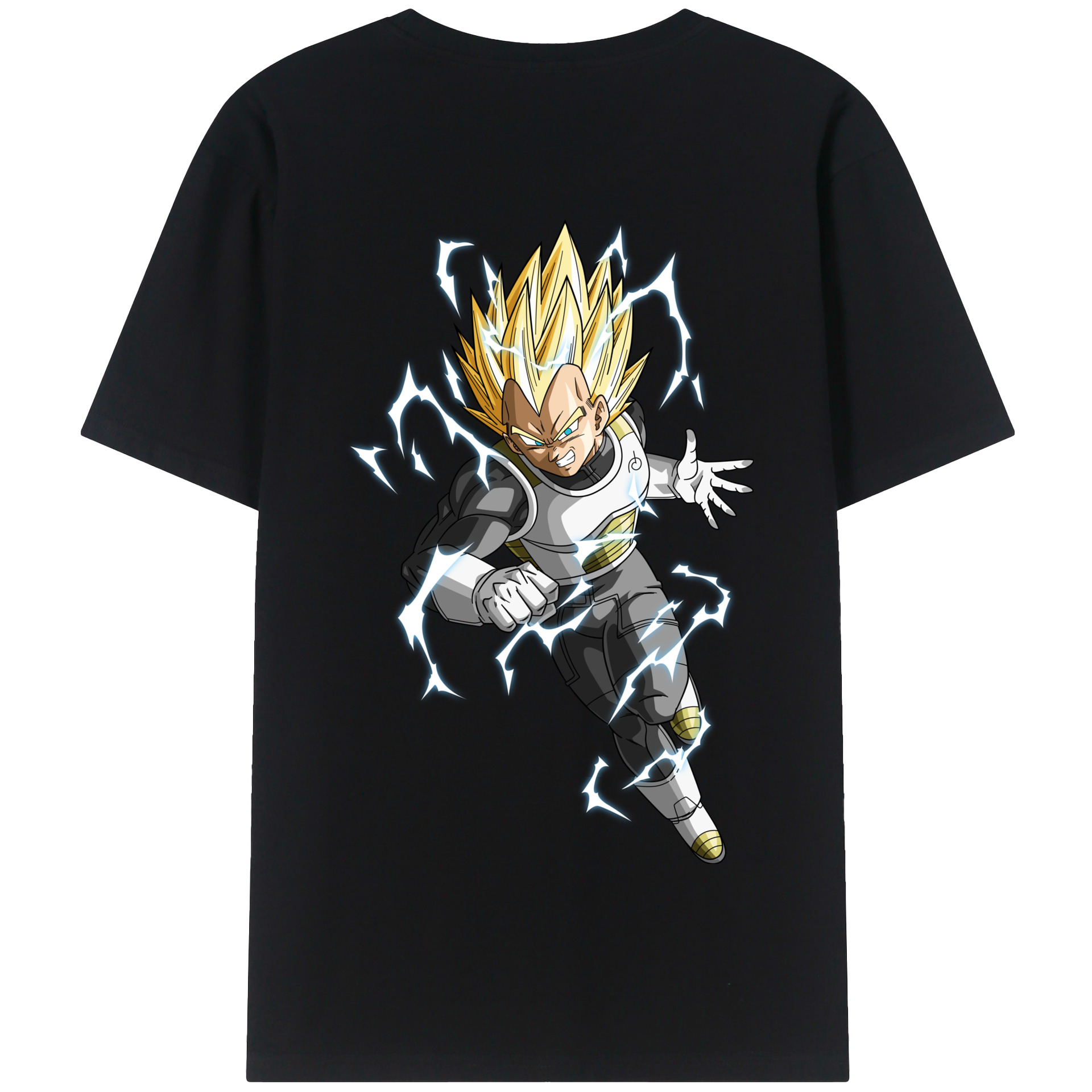 （画像用） ドラゴンボール ベジータ四世（Bejīta Yonsei）DRAGON BALL Vegeta IV 綿100％半袖Tシャツ（背面プリント）