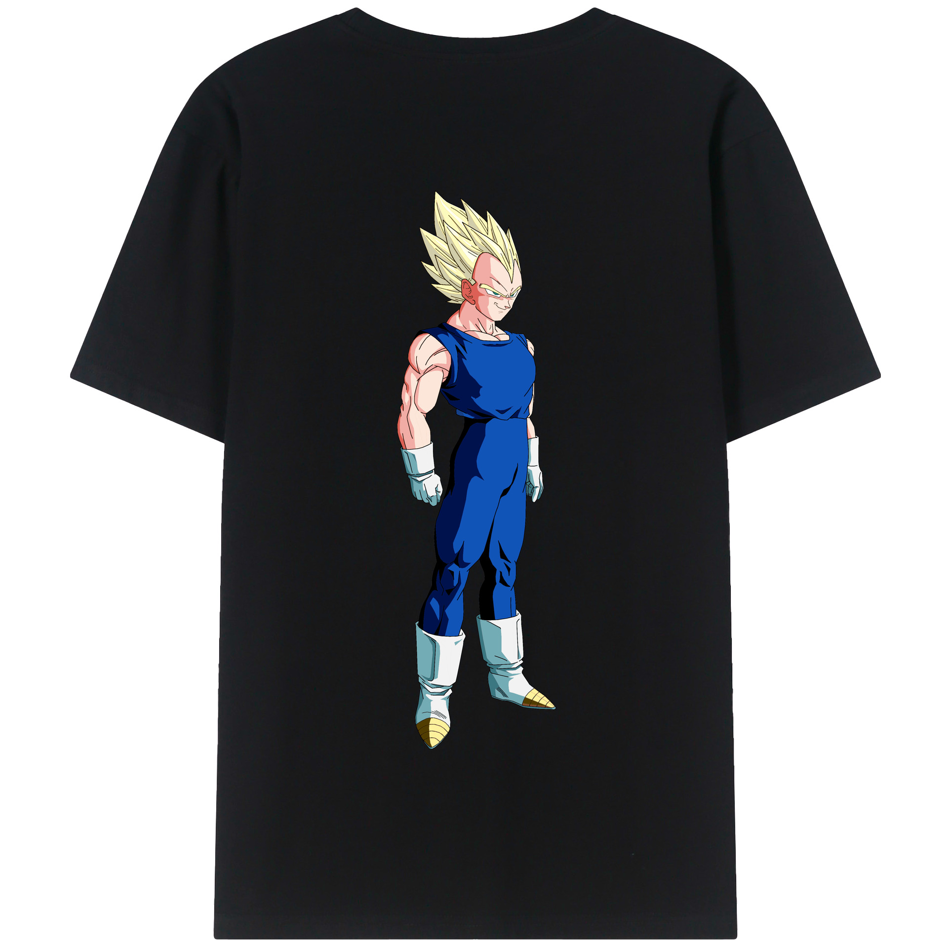 （画像用） ドラゴンボール ベジータ四世（Bejīta Yonsei）DRAGON BALL Vegeta IV 綿100％半袖Tシャツ（背面プリント）