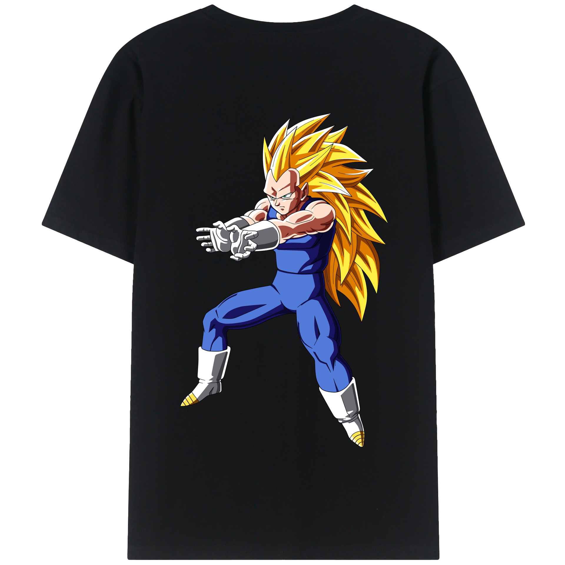 （画像用） ドラゴンボール ベジータ四世（Bejīta Yonsei）DRAGON BALL Vegeta IV 綿100％半袖Tシャツ（背面プリント）