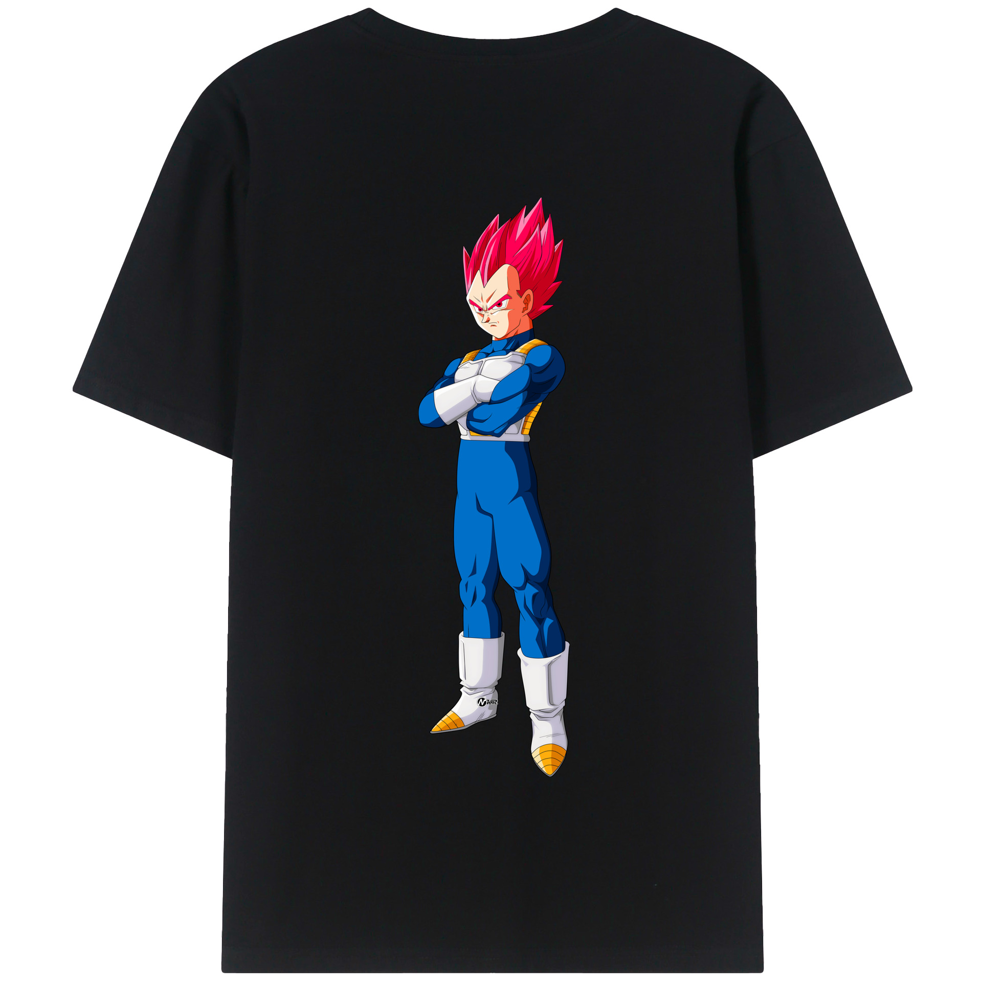 （画像用） ドラゴンボール ベジータ四世（Bejīta Yonsei）DRAGON BALL Vegeta IV 綿100％半袖Tシャツ（背面プリント）